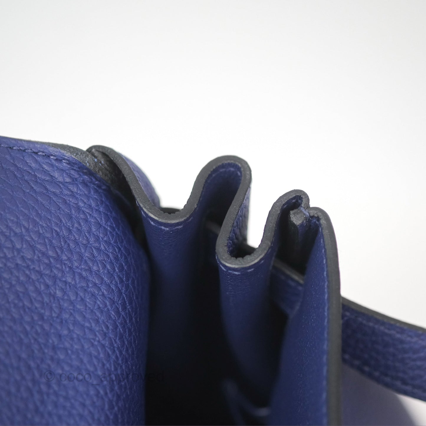 Hermès Kelly 32 Retourne Touch Bleu Encre Croc TM Palladium Hardware