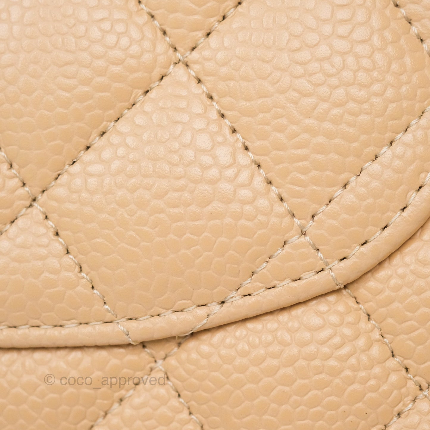 Chanel Small S/M Classic Flap Quilted Beige Caviar Gold Hardware
