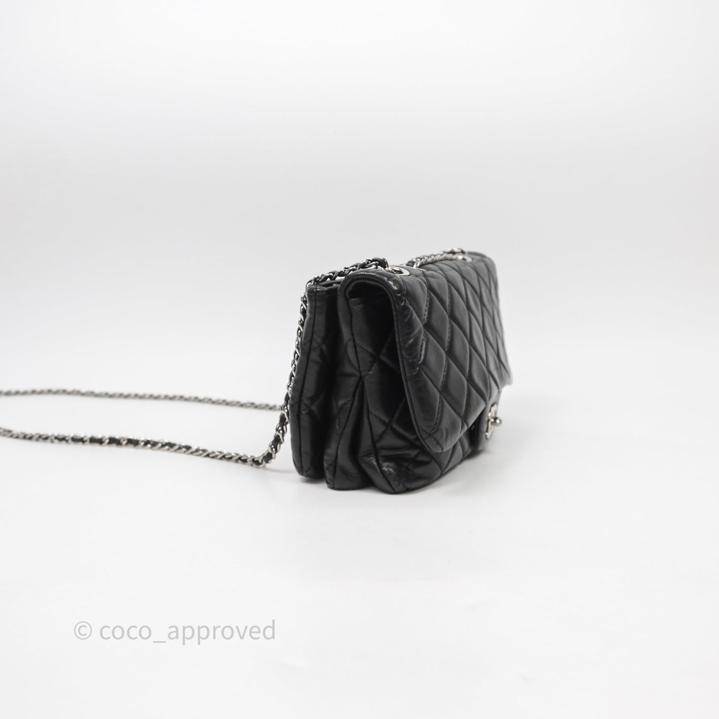 Chanel Quilted Flap Black Calfskin Silver Hardware