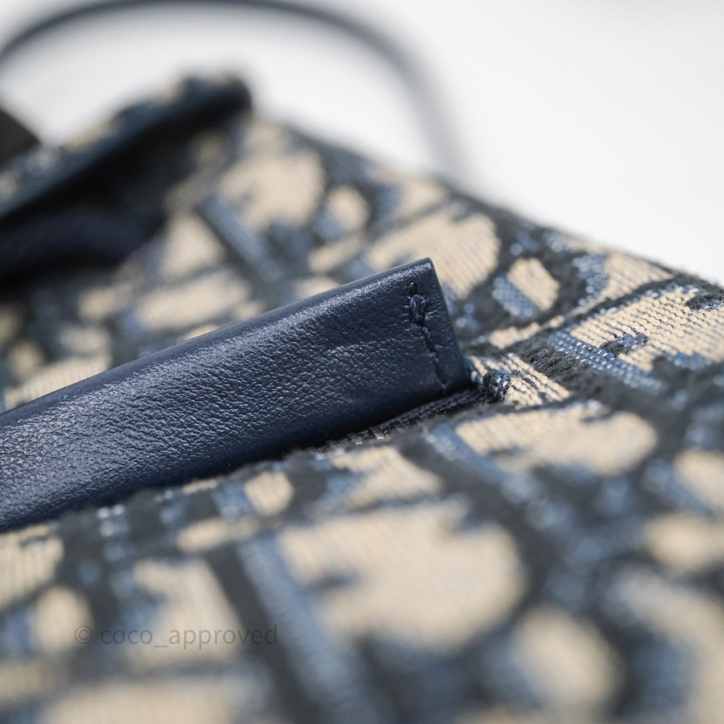 Christian Dior Mini Backpack Oblique Jacquard Beige and Blue