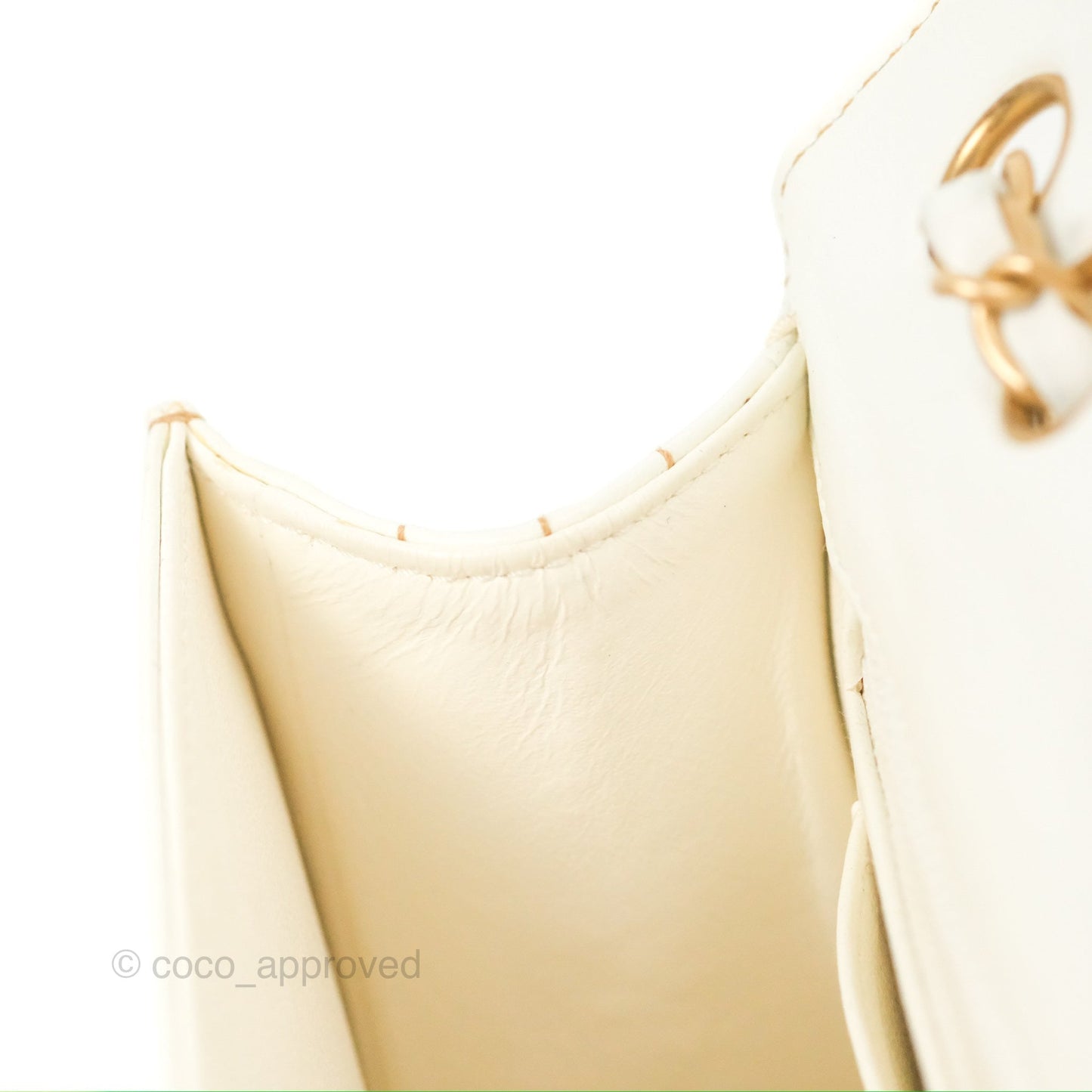 Chanel Small Tweed Flap Bag White Aged Gold Hardware