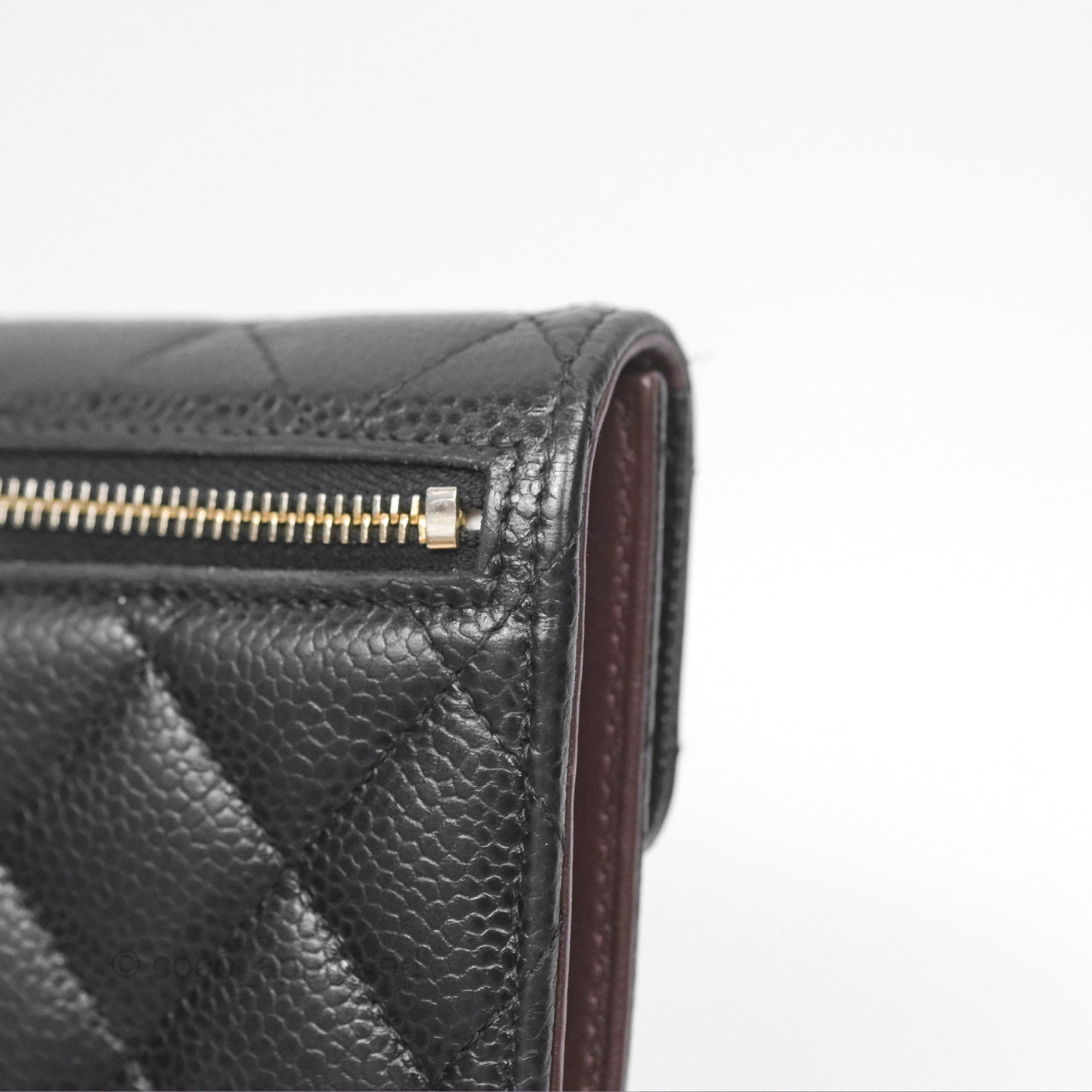 Chanel Classic Short Flap Wallet Black Caviar Gold Hardware