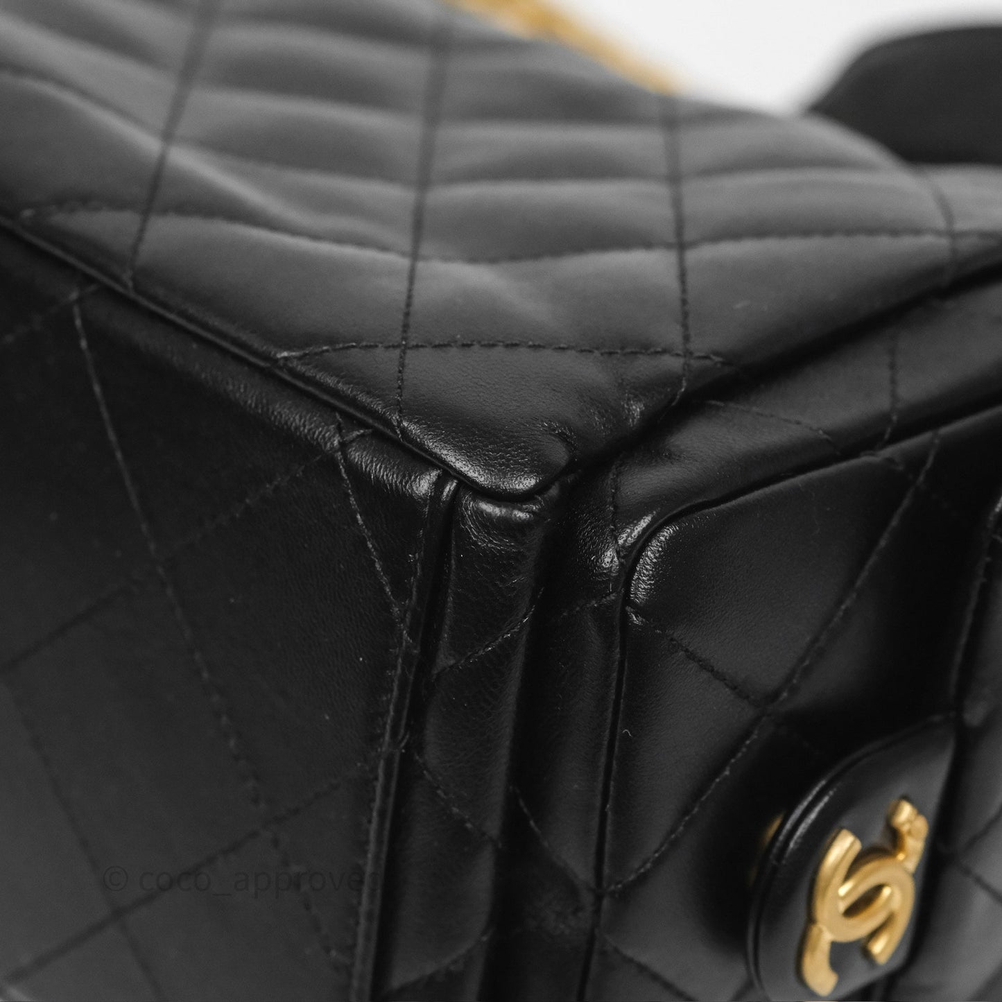 Chanel Quilted Large Trendy Double Pocket Hobo Black Lambskin Gold Hardware