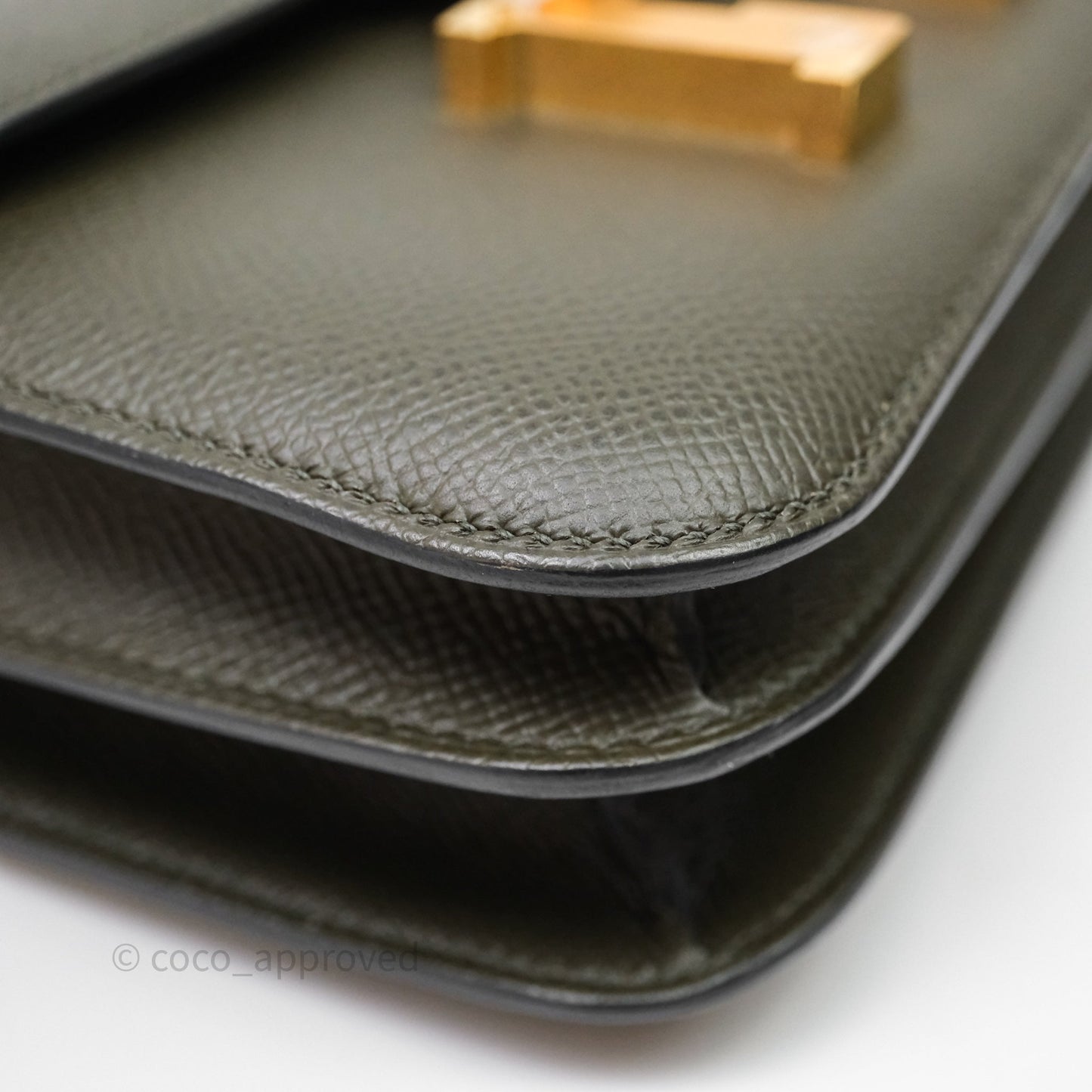 Hermès Constance Mini 18cm Vert de Gris C6 Epsom Gold Hardware
