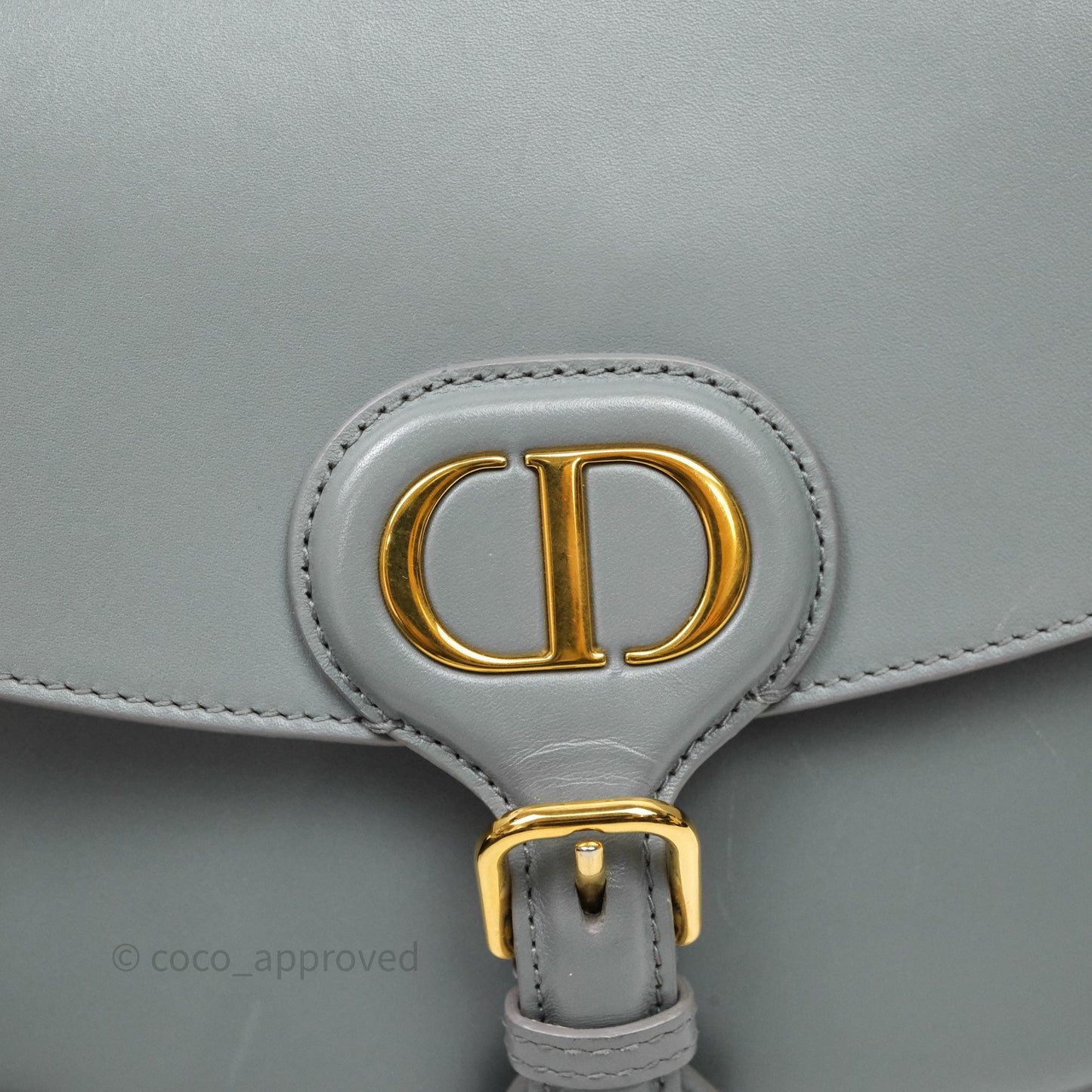 Christian Dior Medium Bobby Flap Grey Box Calfskin