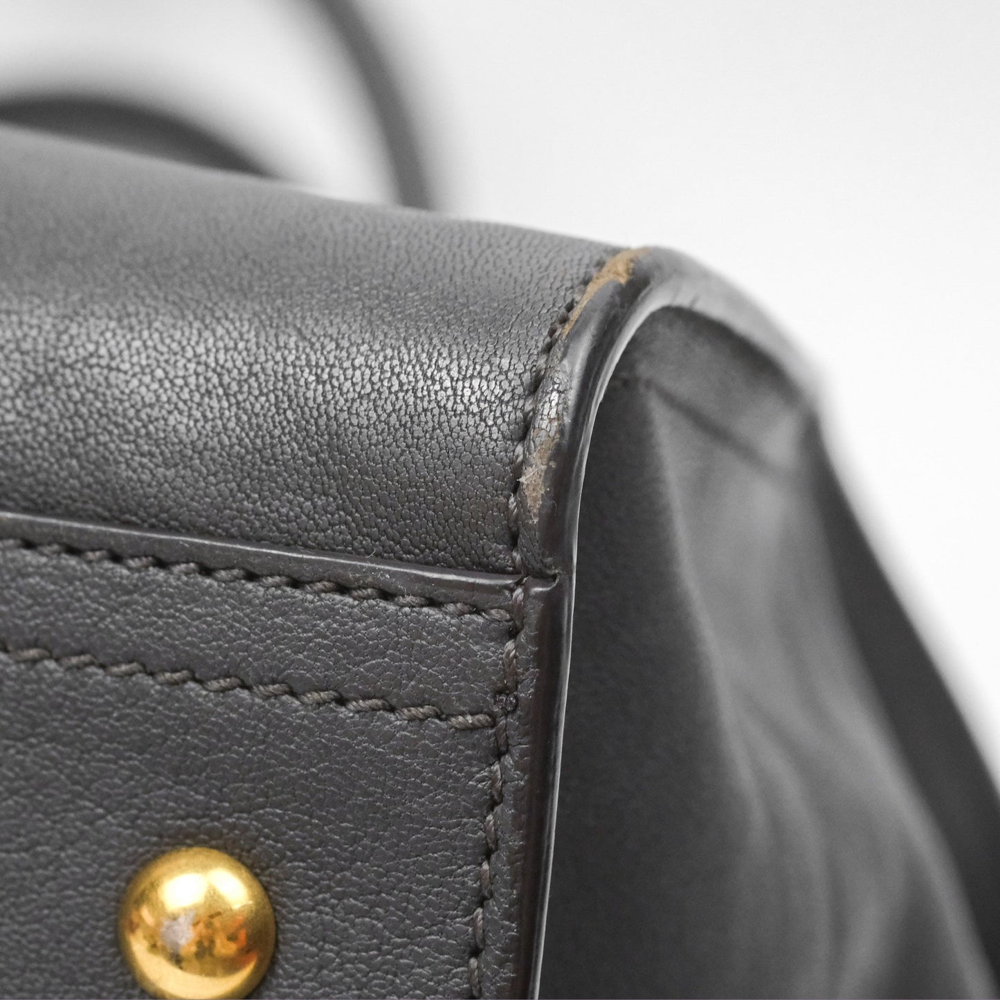 Saint Laurent Chyc Bag Dark Grey Calfskin Gold Hardware