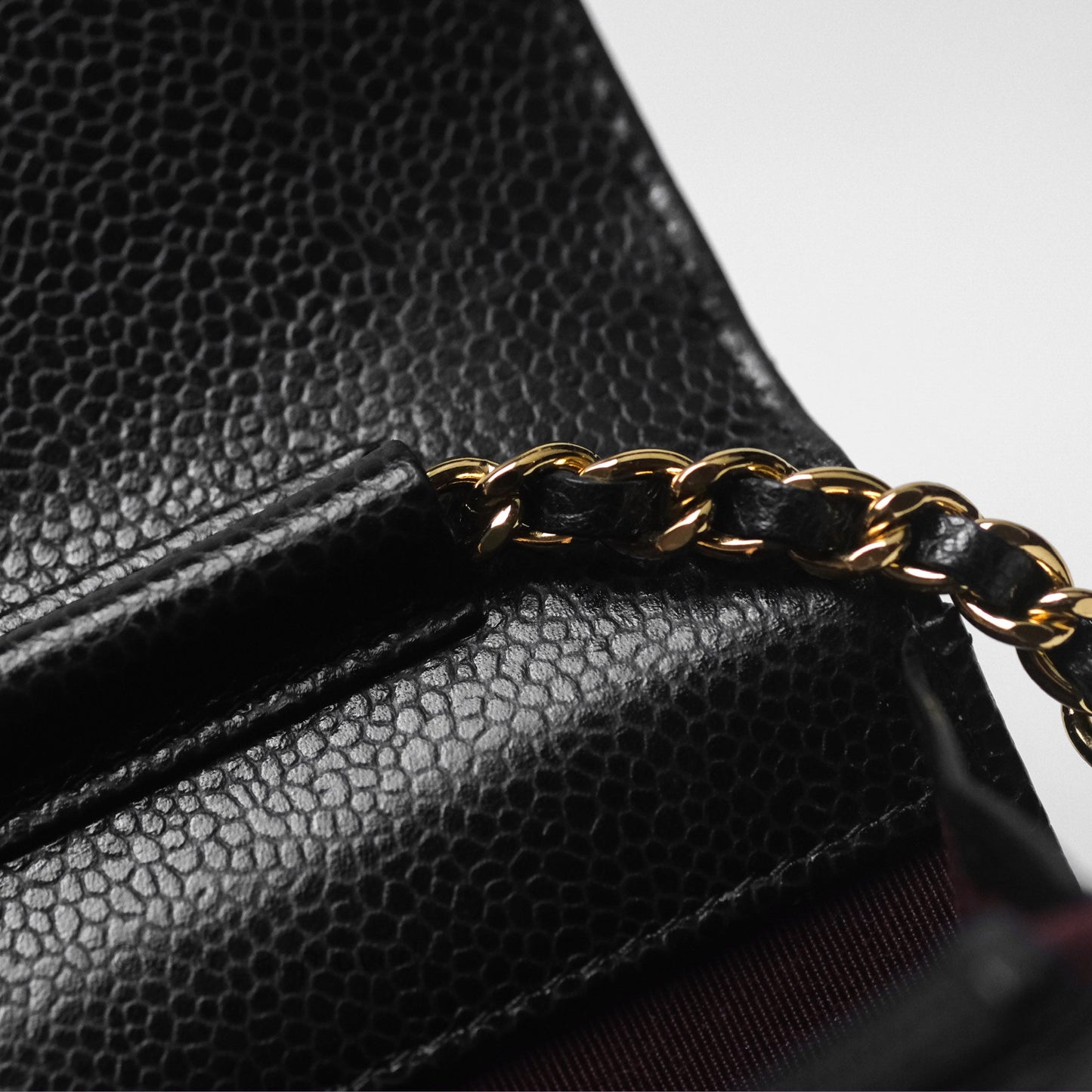 Chanel Quilted WOC Black Caviar Gold Hardware