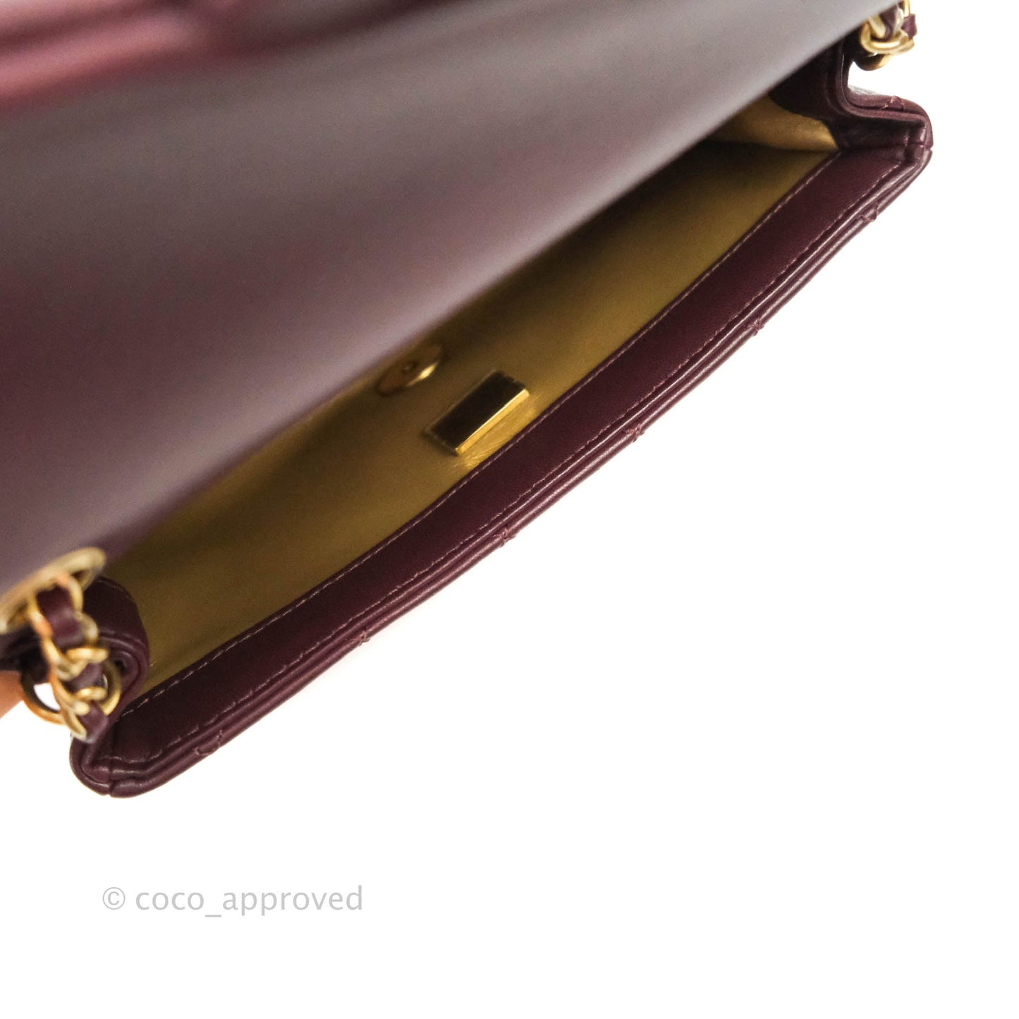 Chanel Mini Rectangular Pearl Crush Quilted Maroon Red Lambskin Gold Hardware