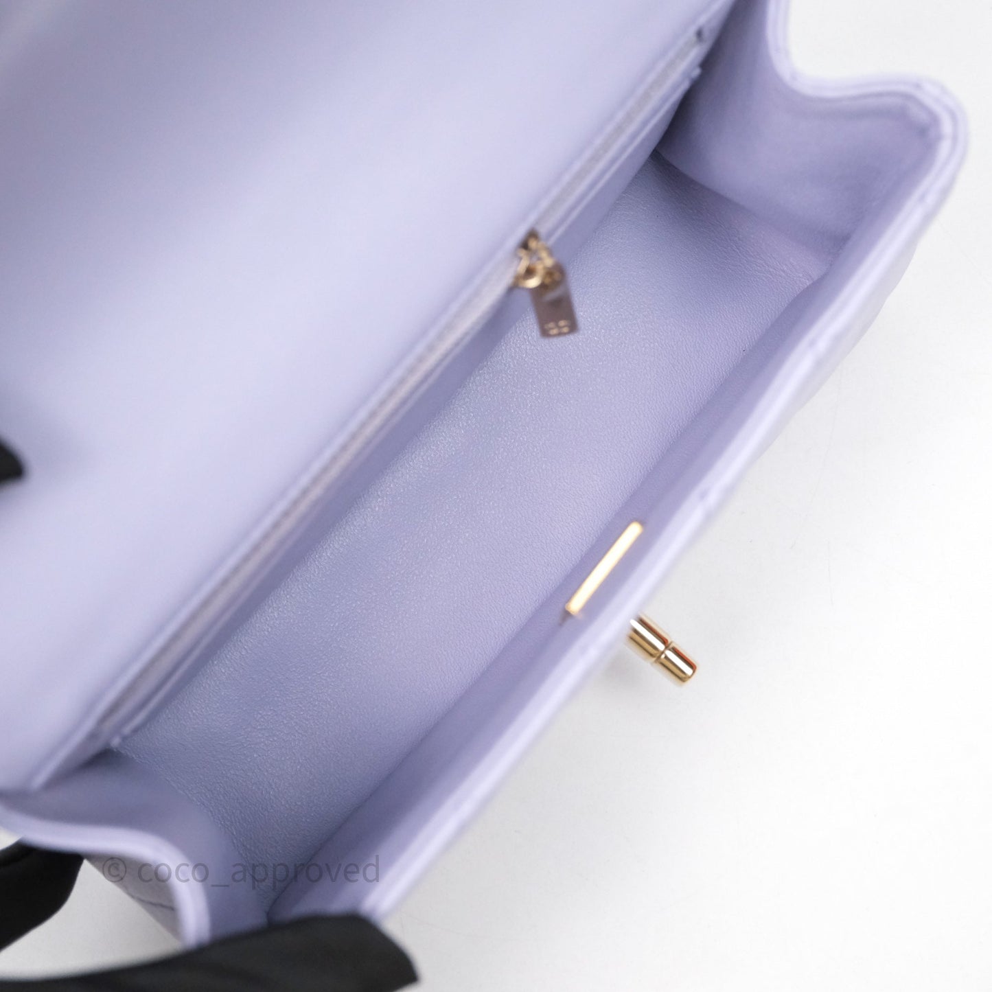 Chanel Top Handle Mini Rectangular Flap Bag Lilac Lambskin Gold Hardware