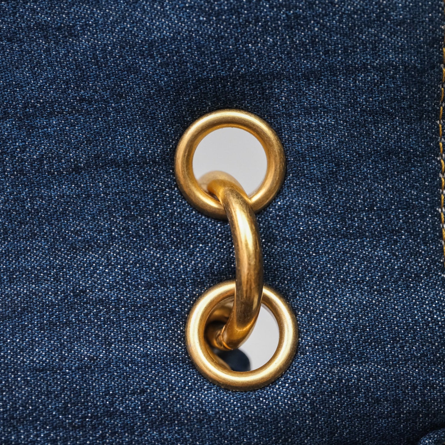 Chanel Square Flap Bag Denim Aged Gold Hardware