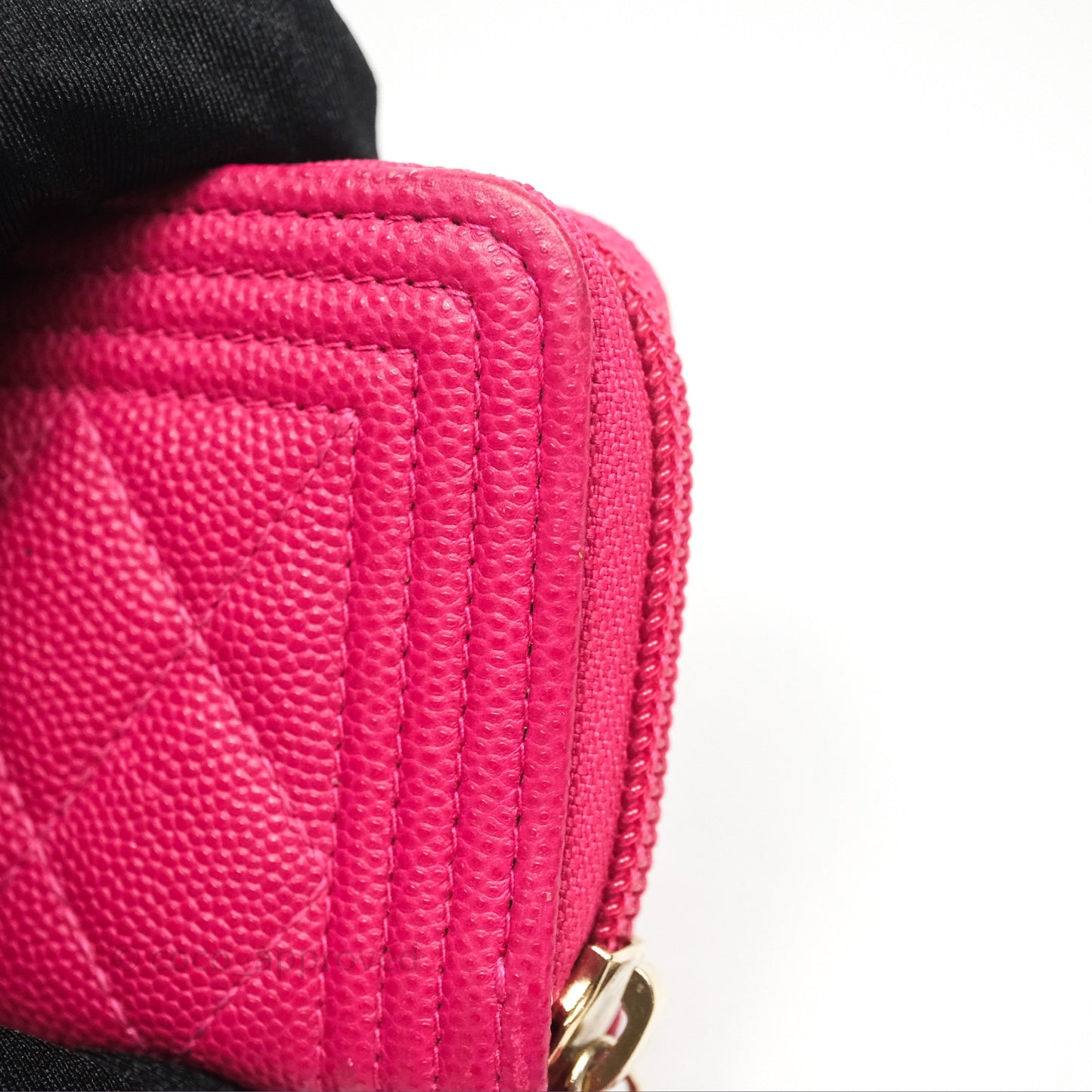 Chanel Boy Zipped Coin Purse Hot Pink Caviar Gold Hardware