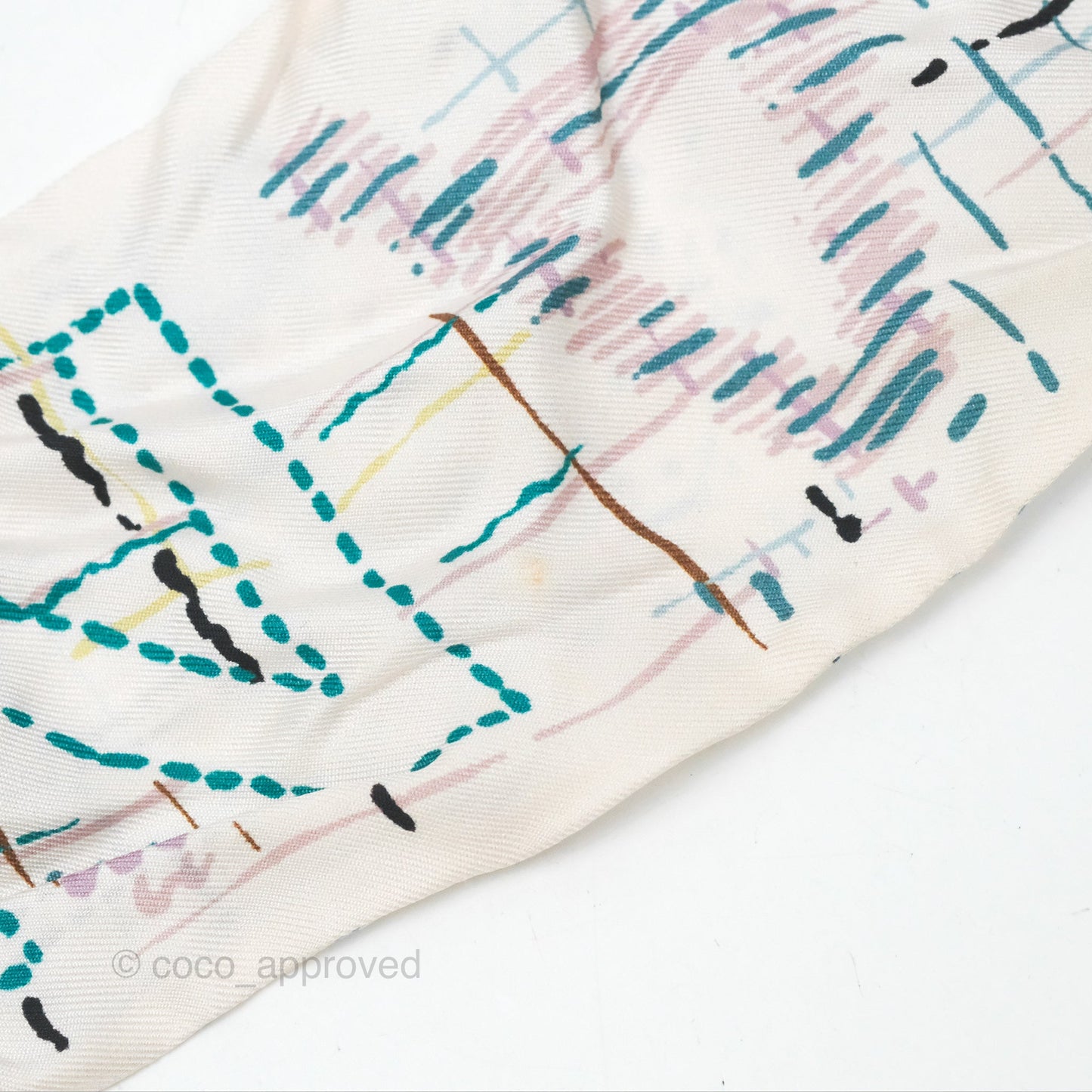 Chanel Maxi Twilly Scarf Slim Bandeau White Silk