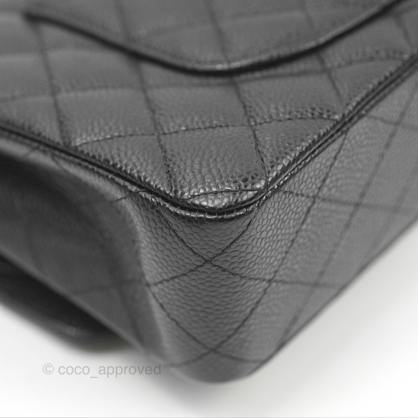 Chanel Classic M/L Medium Flap Quilted Black Caviar Gold Hardware
