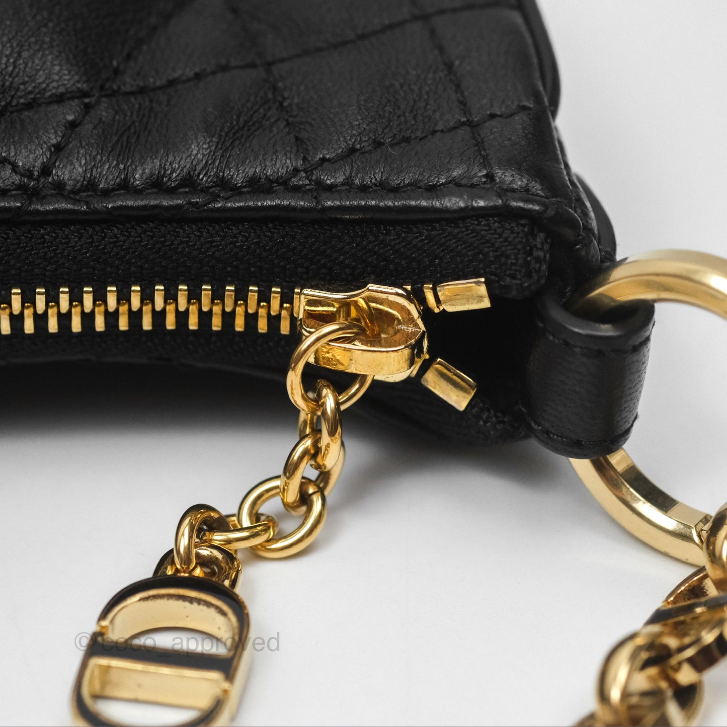 Christian Dior CD Lounge Bag Black Supple Macrocannage Lambskin
