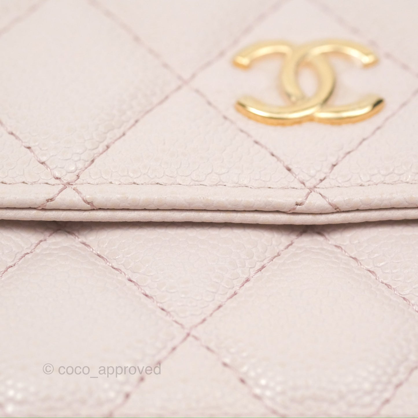 Chanel Miss Coco Clutch With Chain Quilted Lilac Pink Caviar Gold Hardware