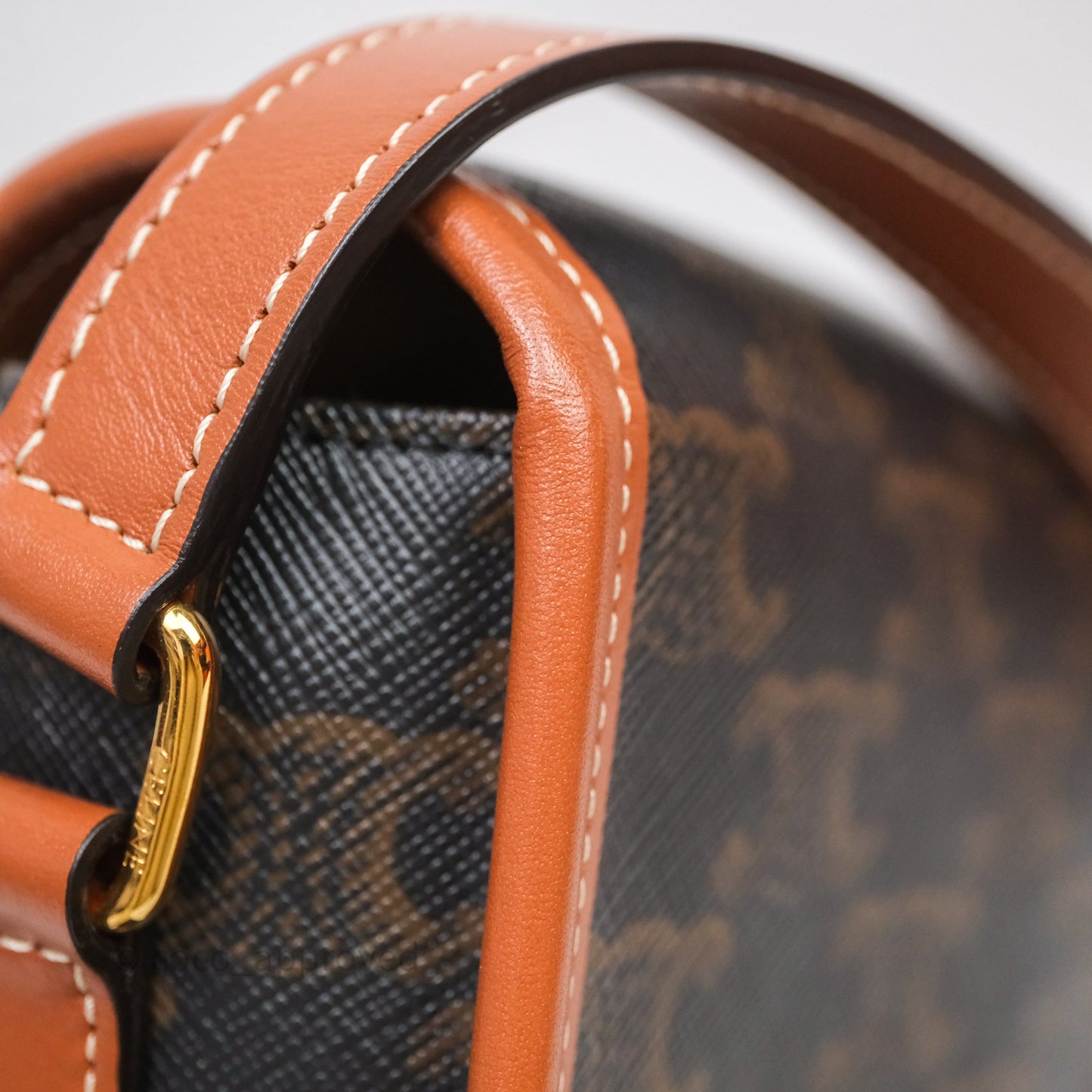 Celine Medium Folco Bag Triomphe Canvas Tan