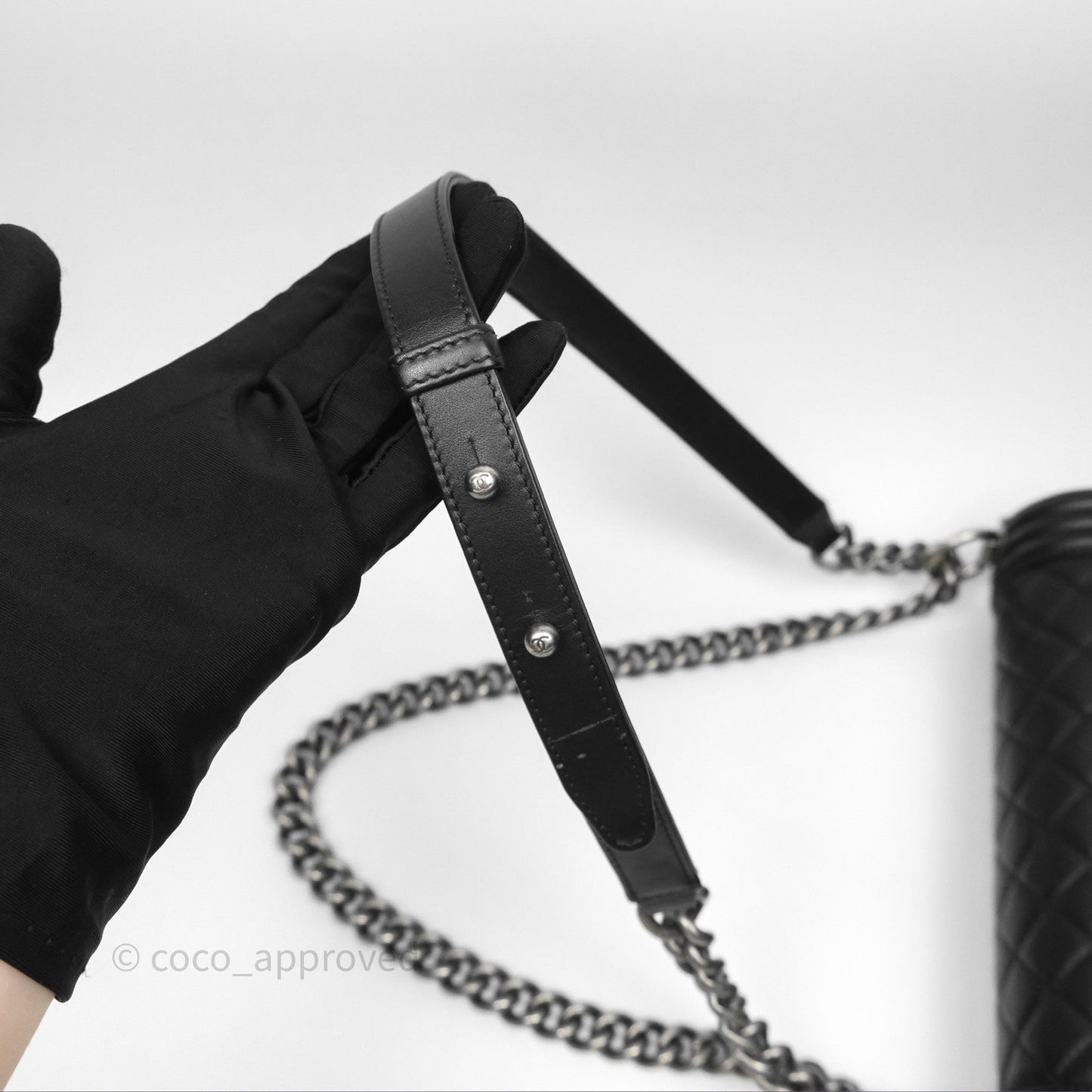 Chanel Quilted Medium Boy Black Calfskin Ruthenium Hardware