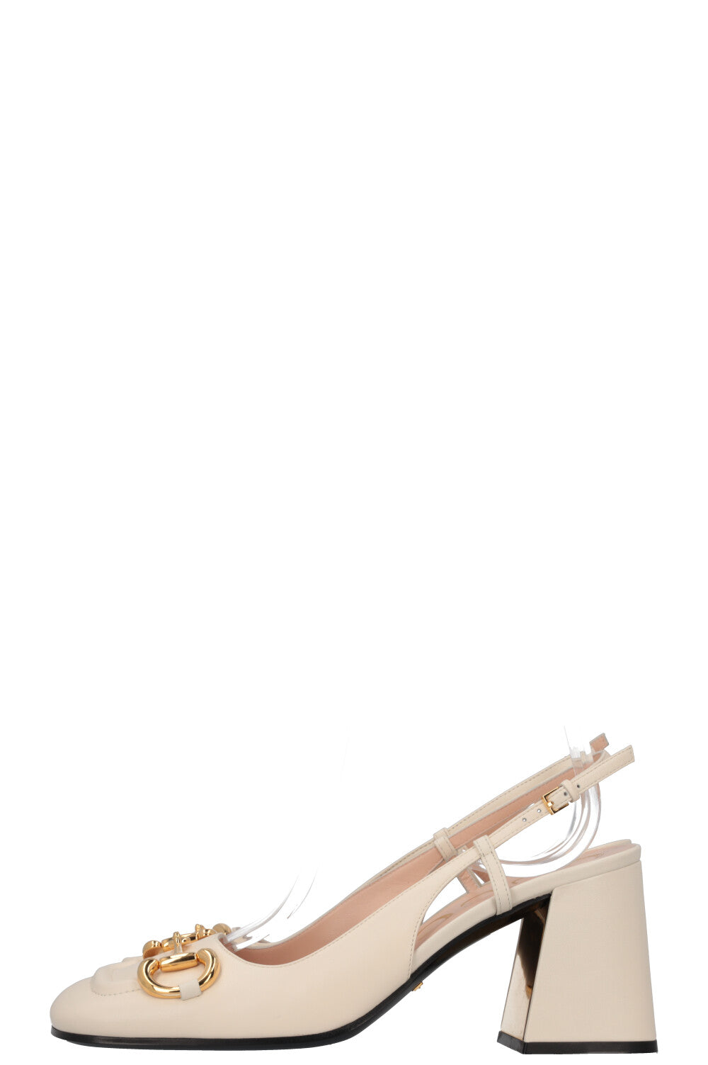 Luxury Gucci Trending 2025 Square Toe Horsebit Heels Ivory