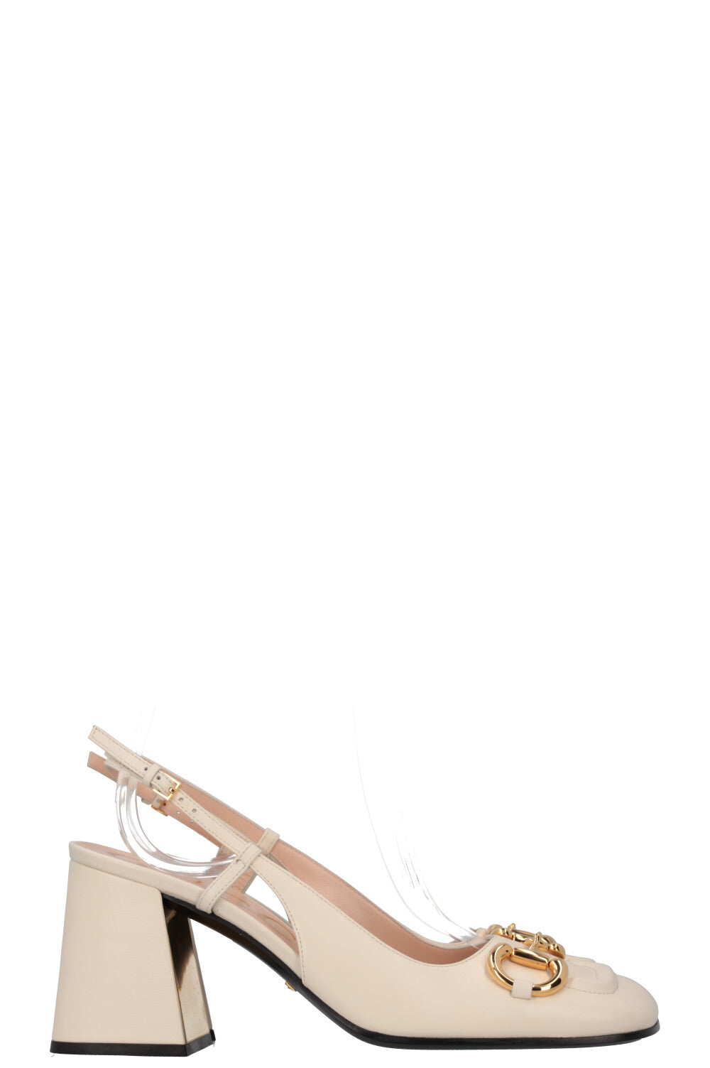 Luxury Gucci Trending 2025 Square Toe Horsebit Heels Ivory