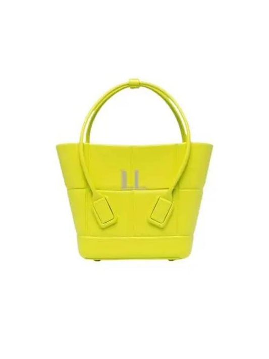 Luxury Bottega Veneta Arco Mini Rubber Tote Bag Kiwi