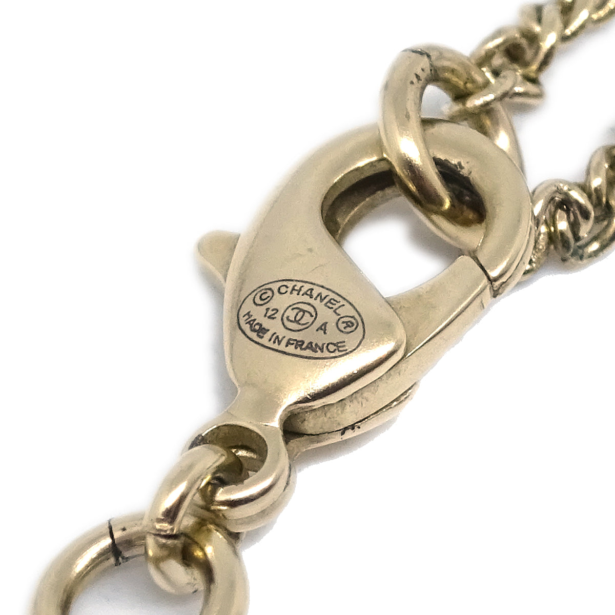 Chanel Icon Artificial Pearl Gold Chain Pendant Necklace 12A