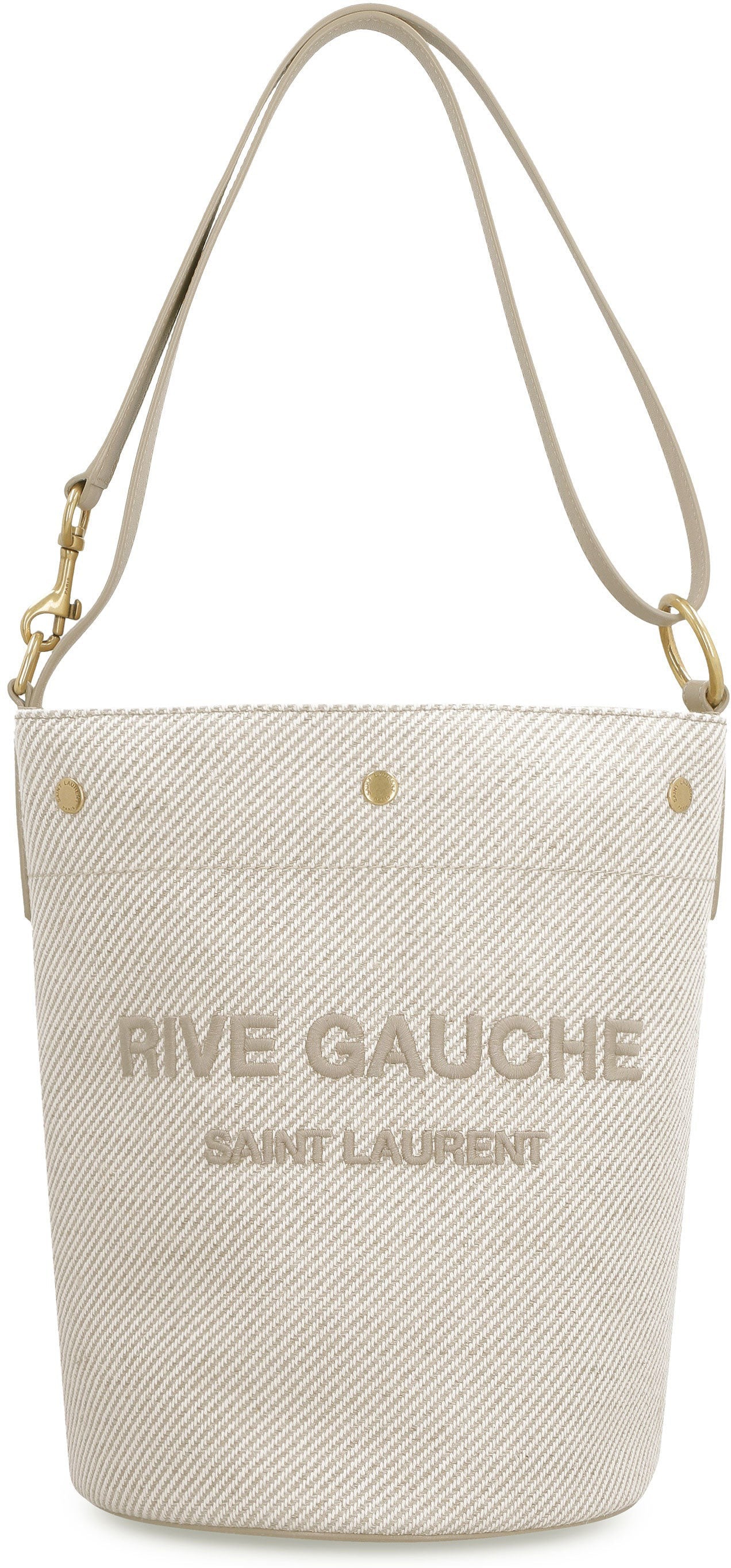 Luxury Saint Laurent Women's Rive Gauche Bucket Bag in Sand | 669299FAAE6 Color 9784