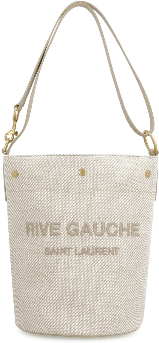 Luxury Saint Laurent Women's Rive Gauche Bucket Bag in Sand | 669299FAAE6 Color 9784