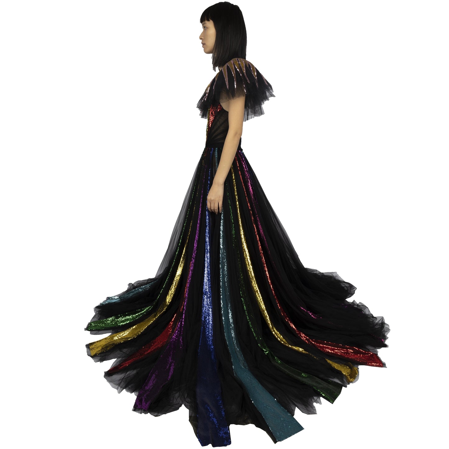 Luxury Gucci Trending 2025 Embroidered Sequin Tulle Gown - '10s