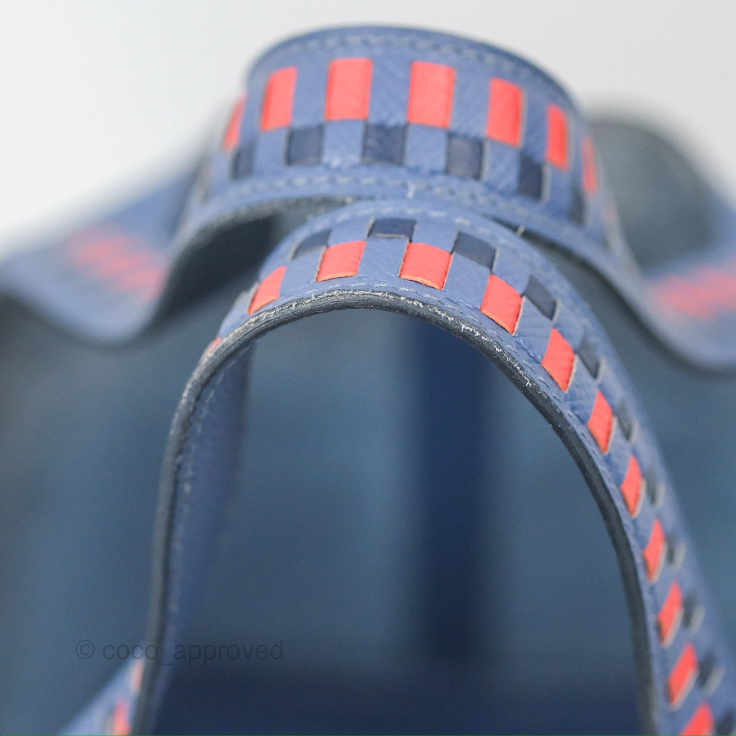 Hermès Tressage De Cuir Picotin Lock 18 Bleu Encre/Brique/Black Epsom Palladium Hardware