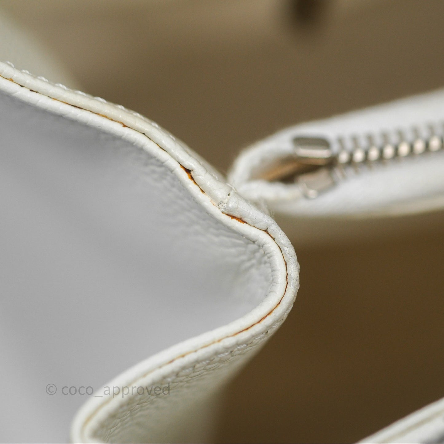 Chanel GST White Caviar Silver Hardware