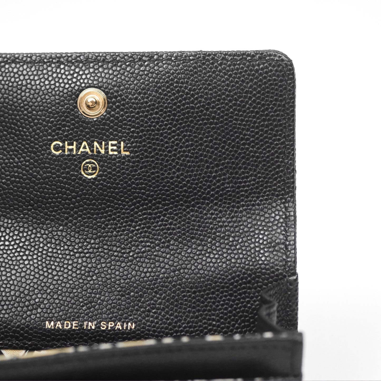 Chanel Flap Card Holder Black Caviar CC Gold Hardware