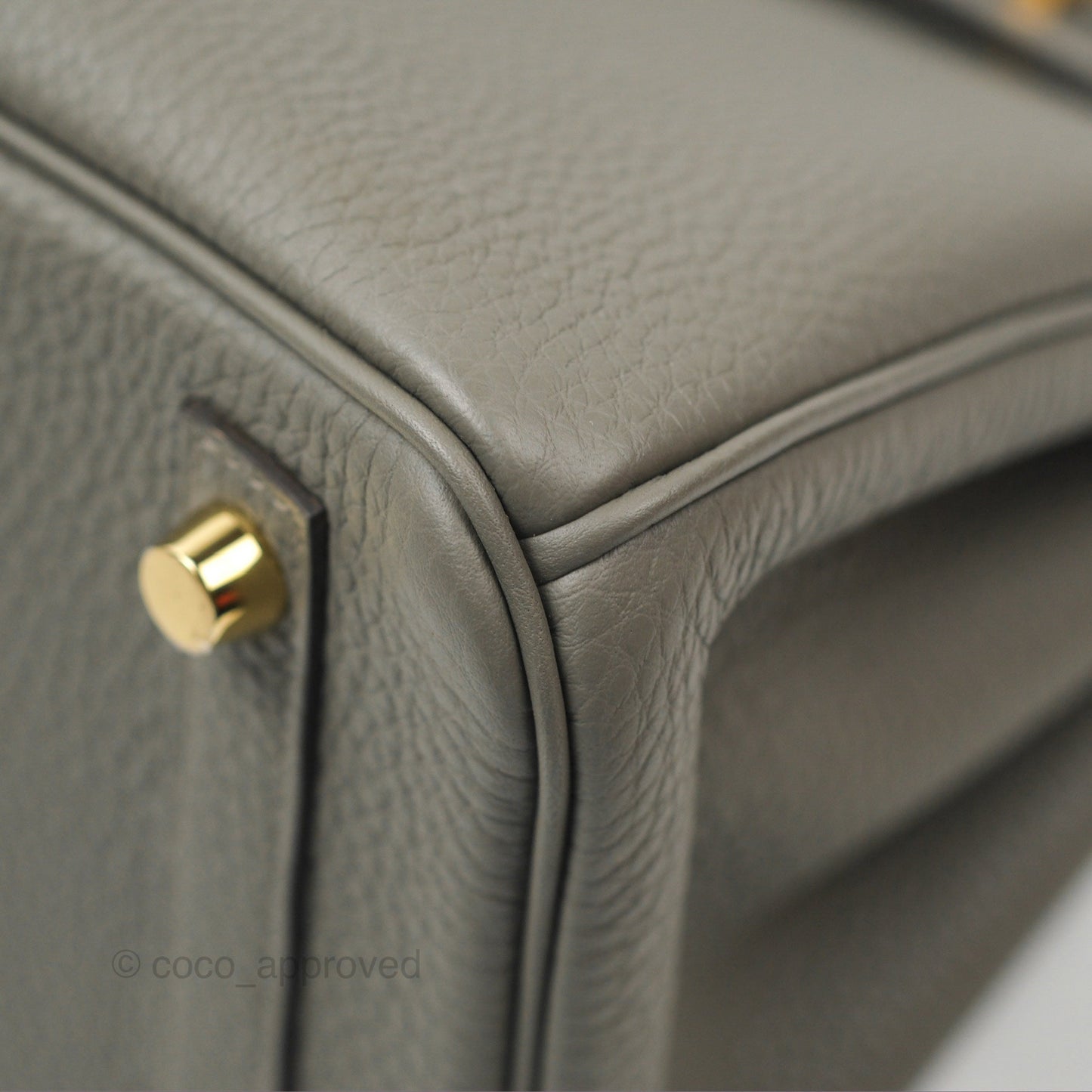 Hermes Birkin 25 Retourne Gris Meyer 0L Togo Gold Hardware
