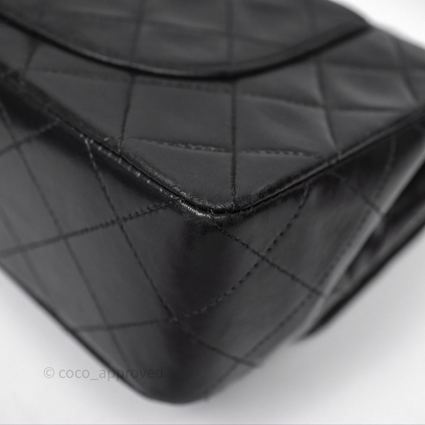Chanel Vintage Lambskin Small Double Flap Bag Black Gold Hardware
