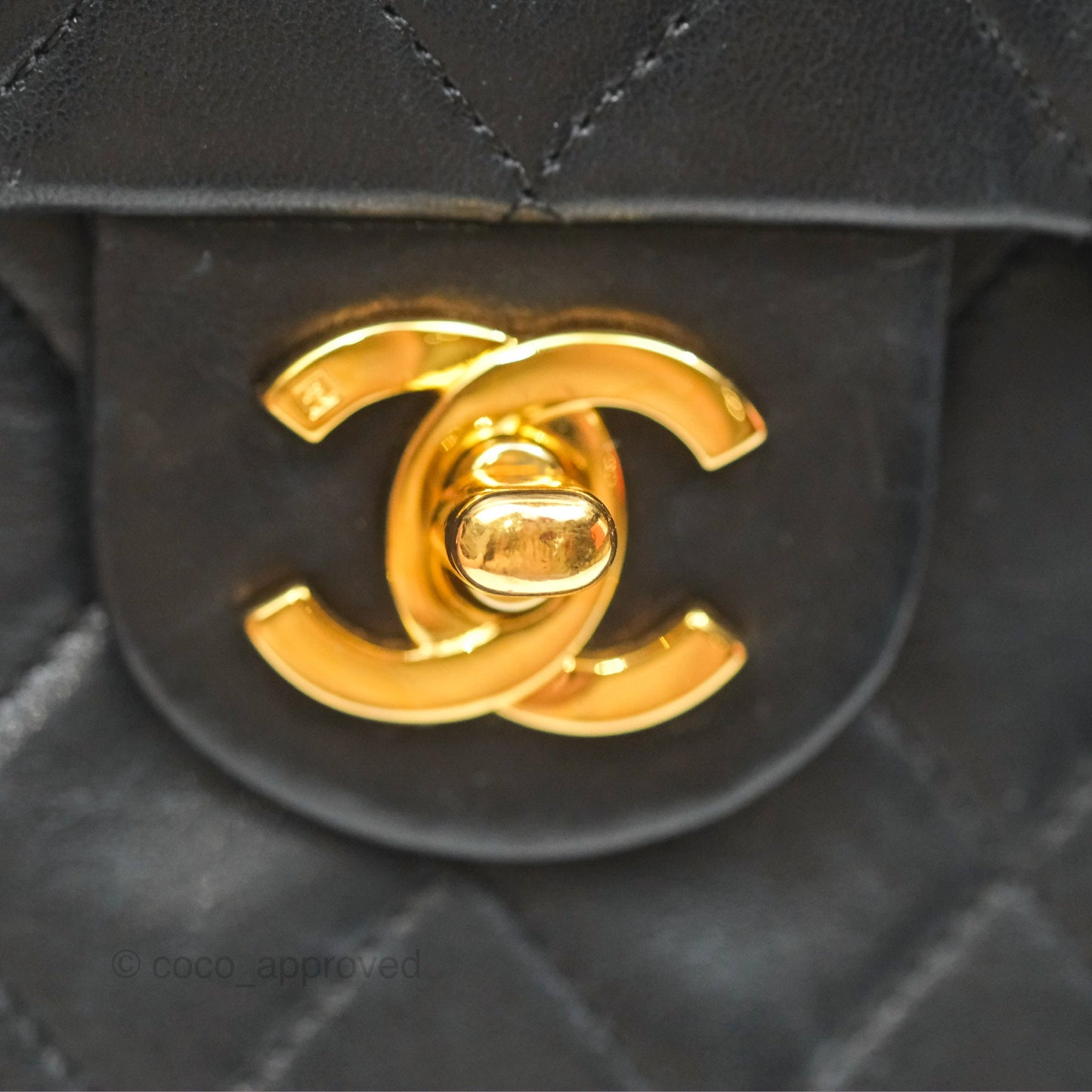 Chanel Vintage Mini Square Black Lambskin 24K Gold Hardware