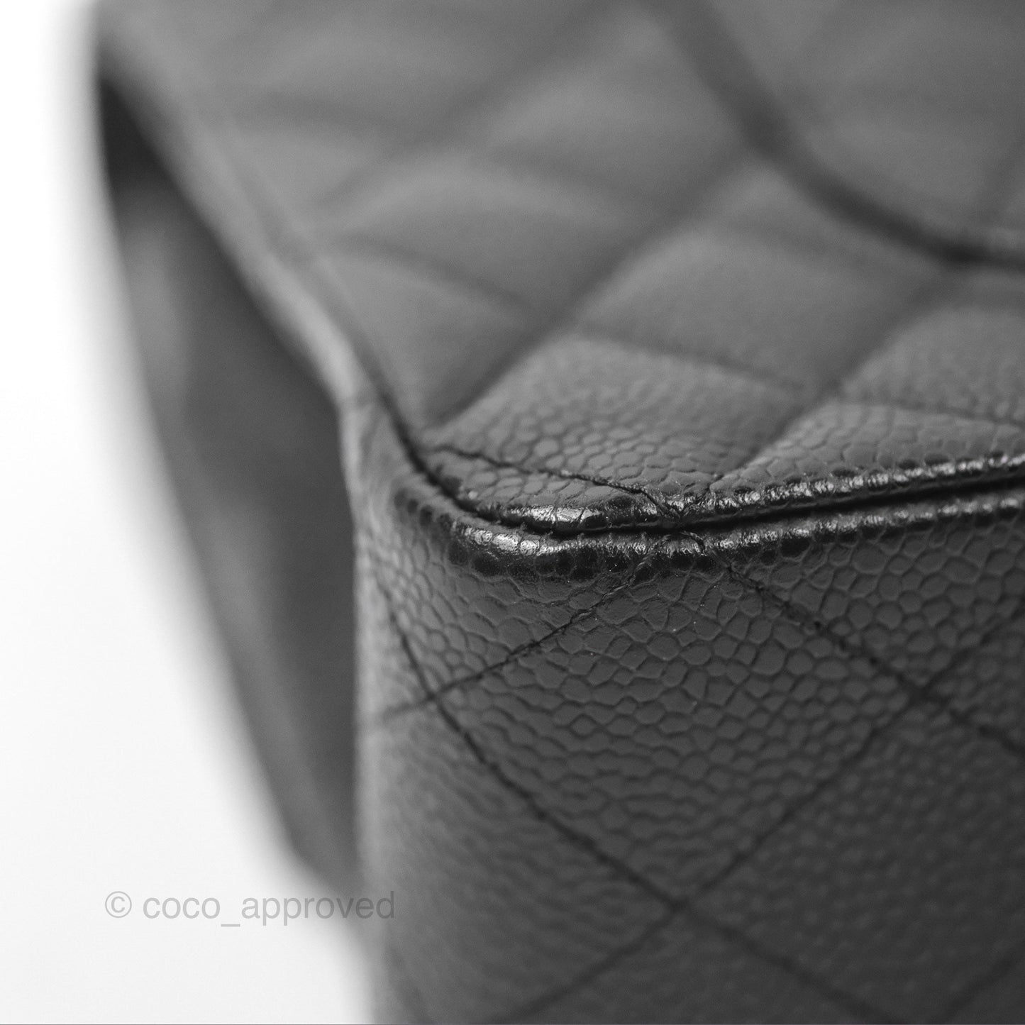 Chanel Classic M/L Medium Flap Quilted Black Caviar Silver Hardware