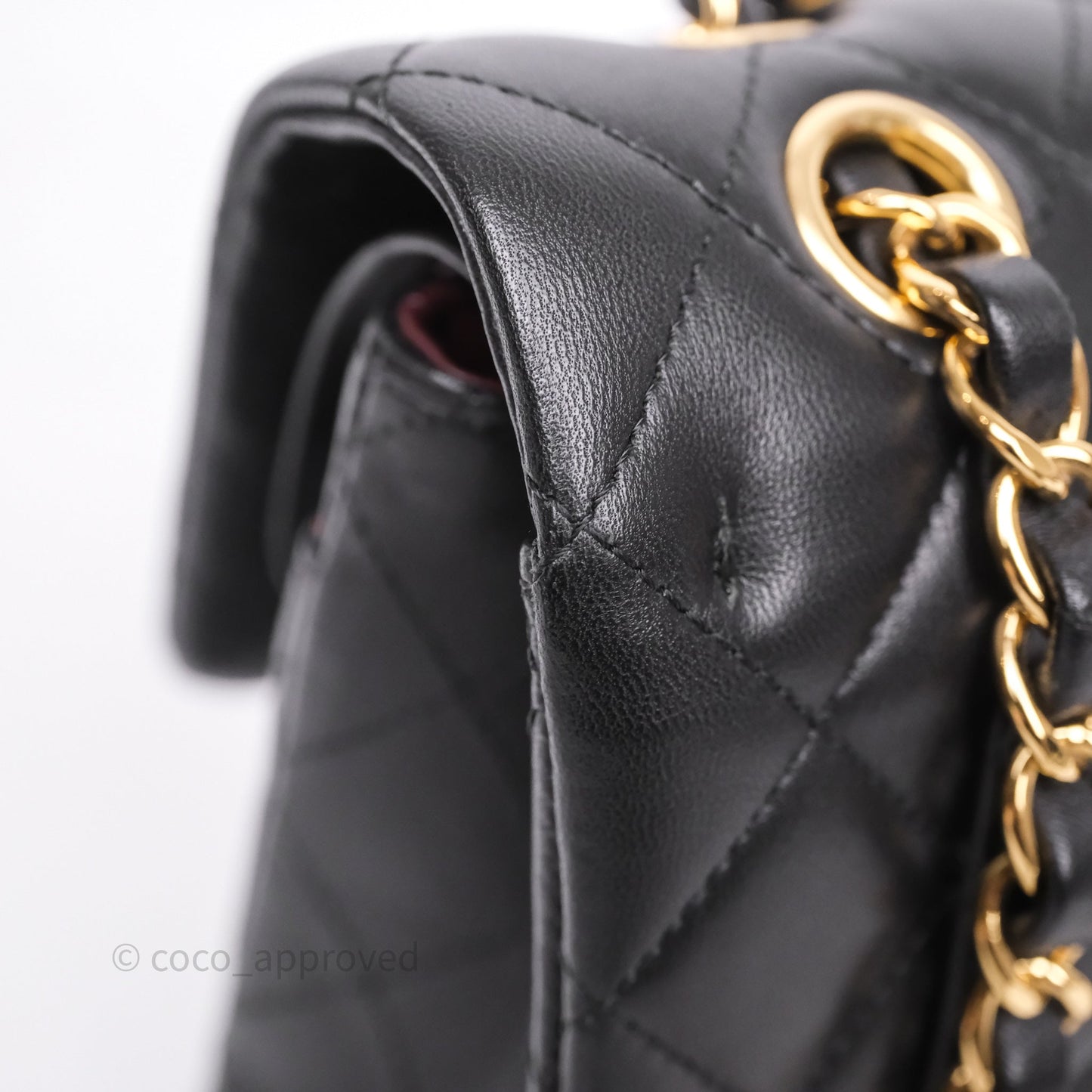 Chanel Small Classic Flap Quilted Black Lambskin Gold Hardware