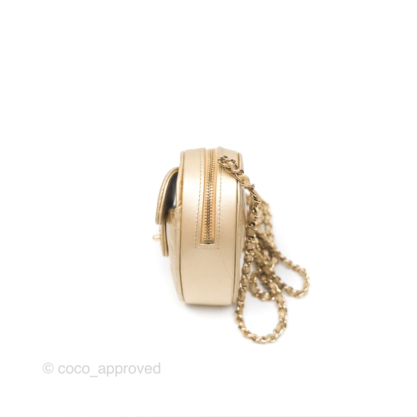 Chanel Small Heart Bag Gold Lambskin Gold Hardware 22S