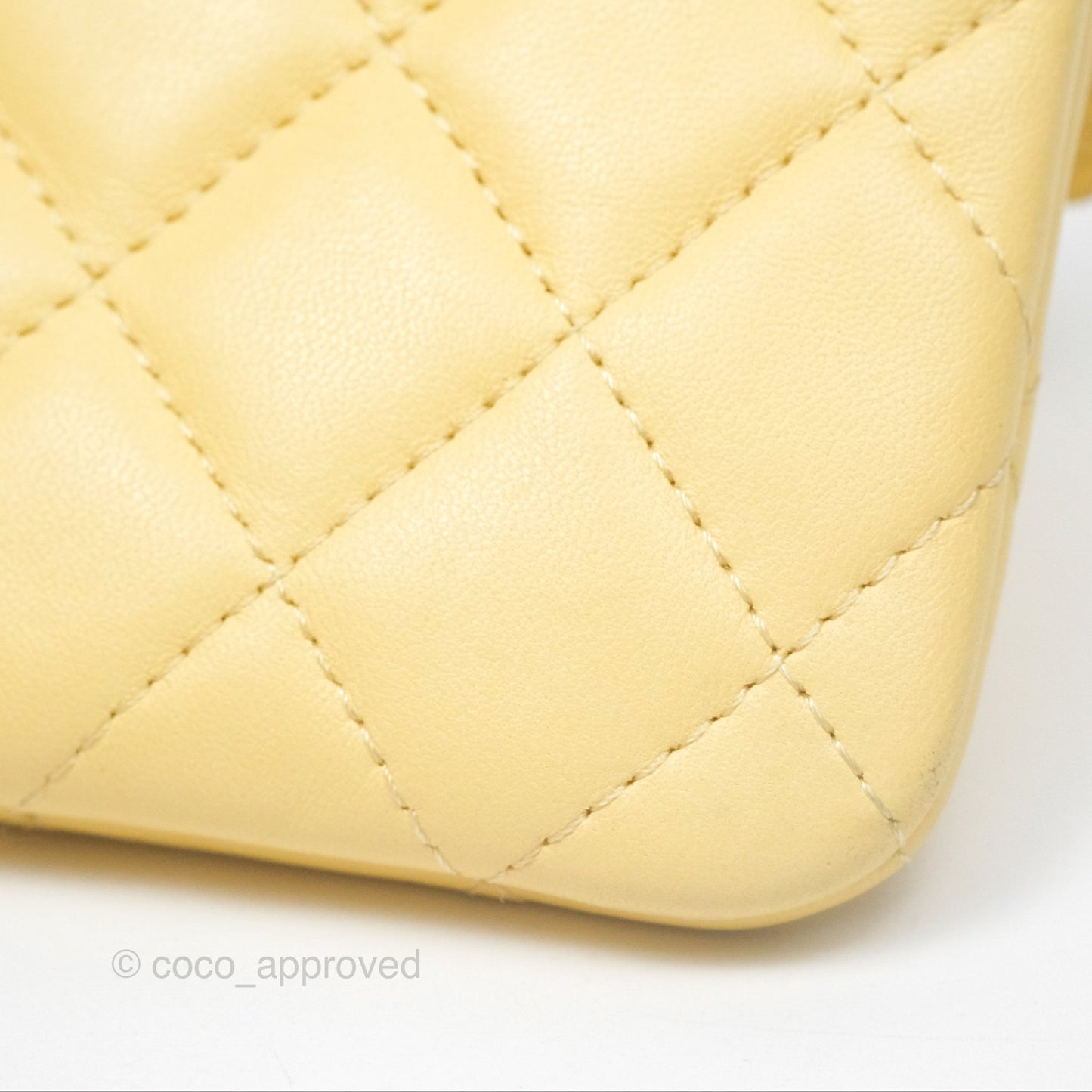Chanel Quilted Mini O Case Yellow Lambskin Gold Hardware