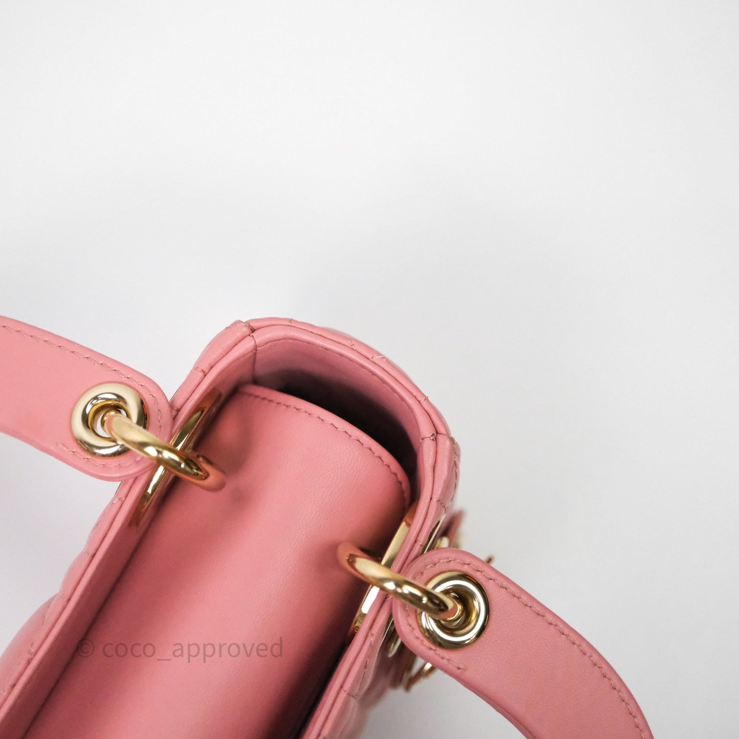 Christian Dior Mini Lady Dior My ABCDior Bag Pink Cannage Lambskin Gold Haardware