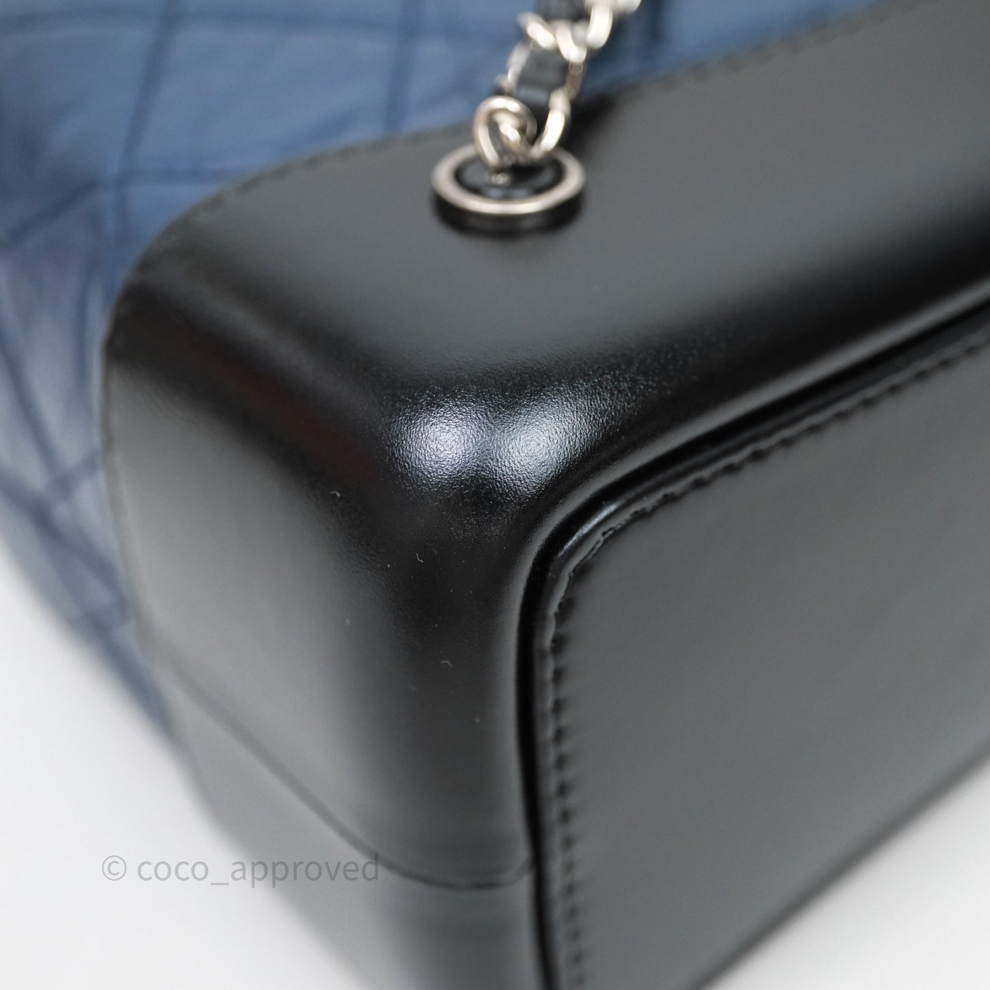 Chanel Small Gabrielle Backpack Quilted Navy Black Aged Calfskin