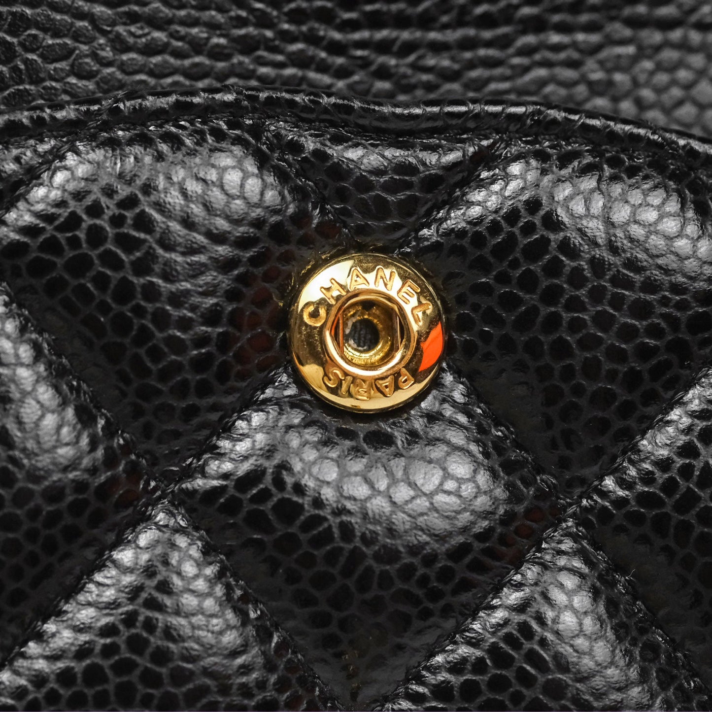 Chanel Classic M/L Medium Flap Quilted Black Caviar Gold Hardware