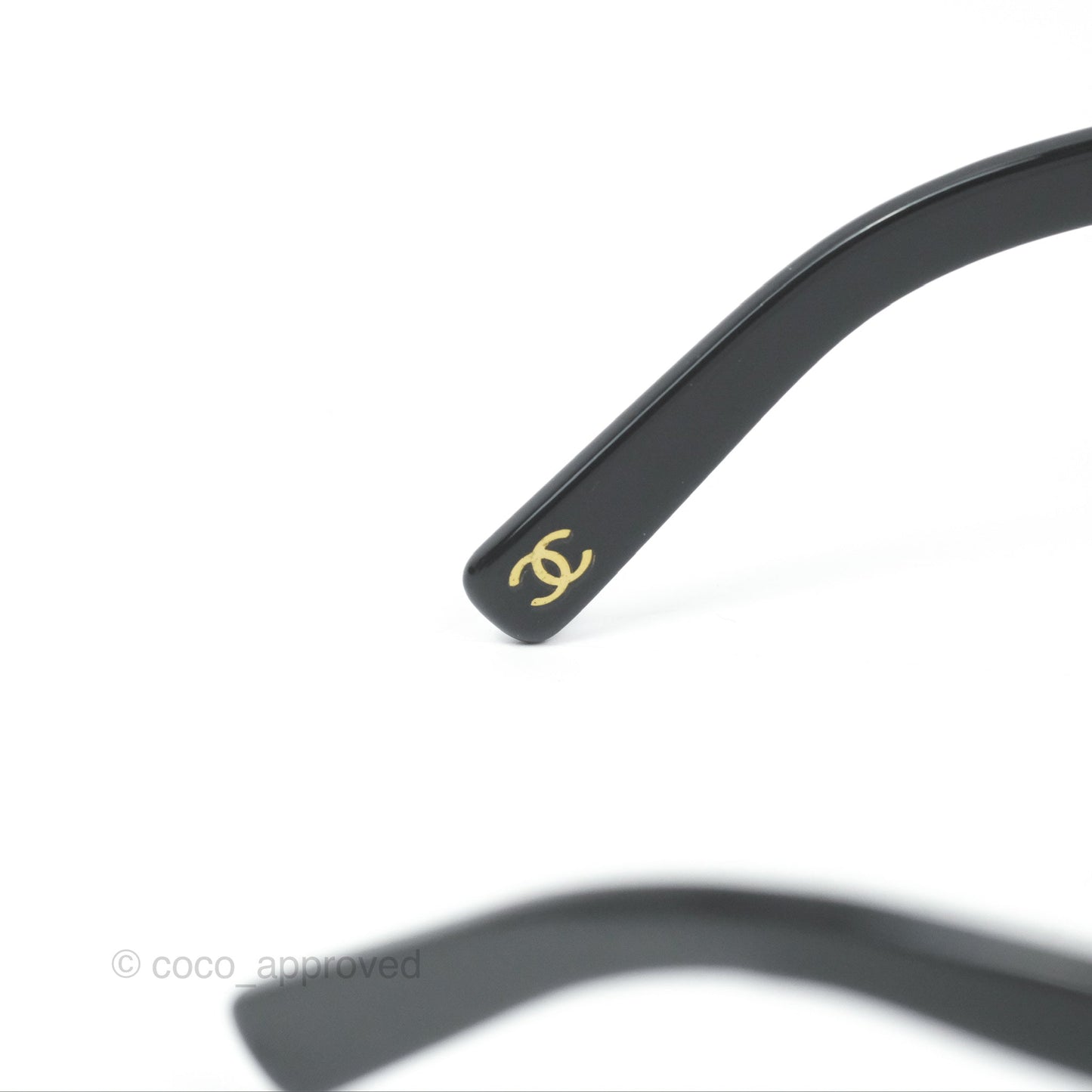 Chanel Acetate Strass Square Pearl Sunglasses Black