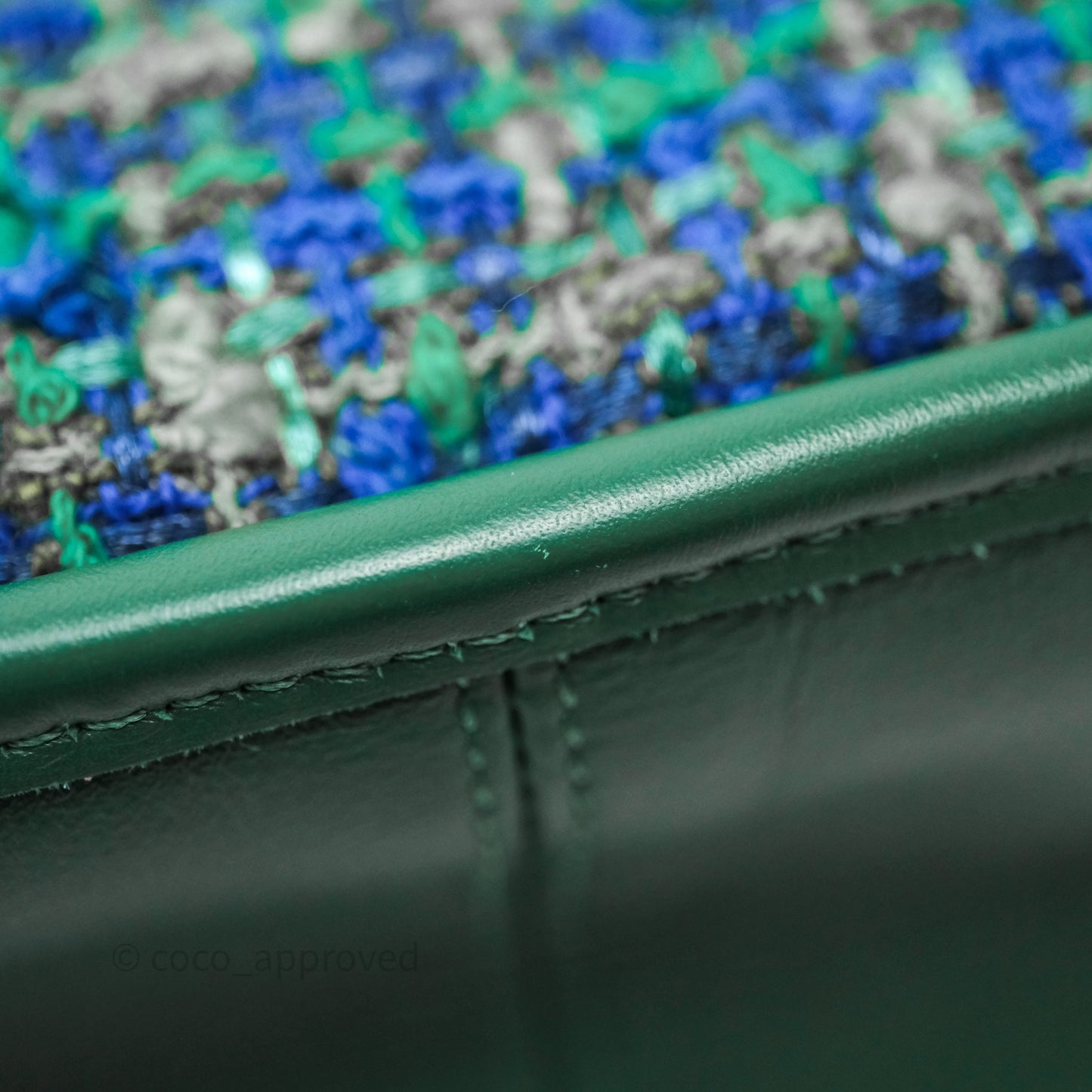 Chanel Tweed Jungle Stroll Hobo Bag Green Silver Hardware
