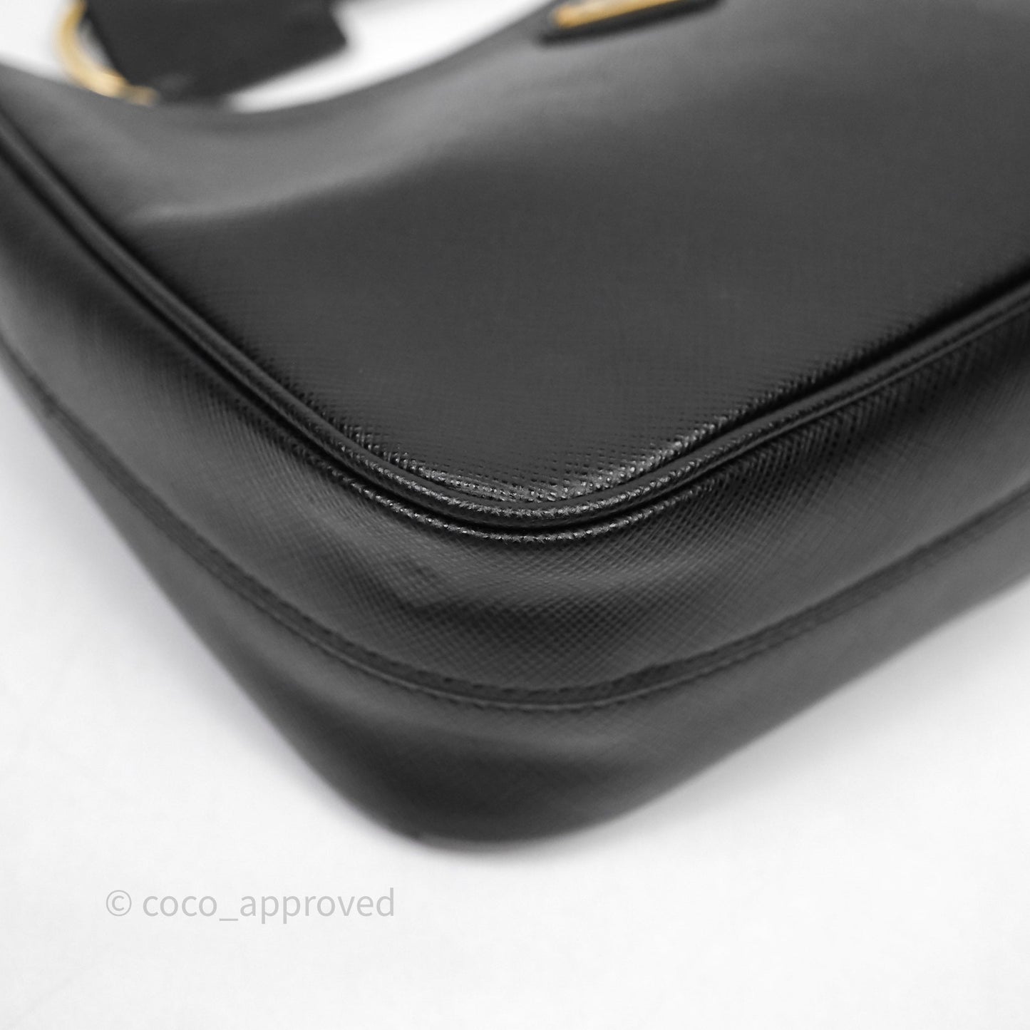Prada Re-Edition 2005 Black Saffiano Leather Bag Gold Hardware
