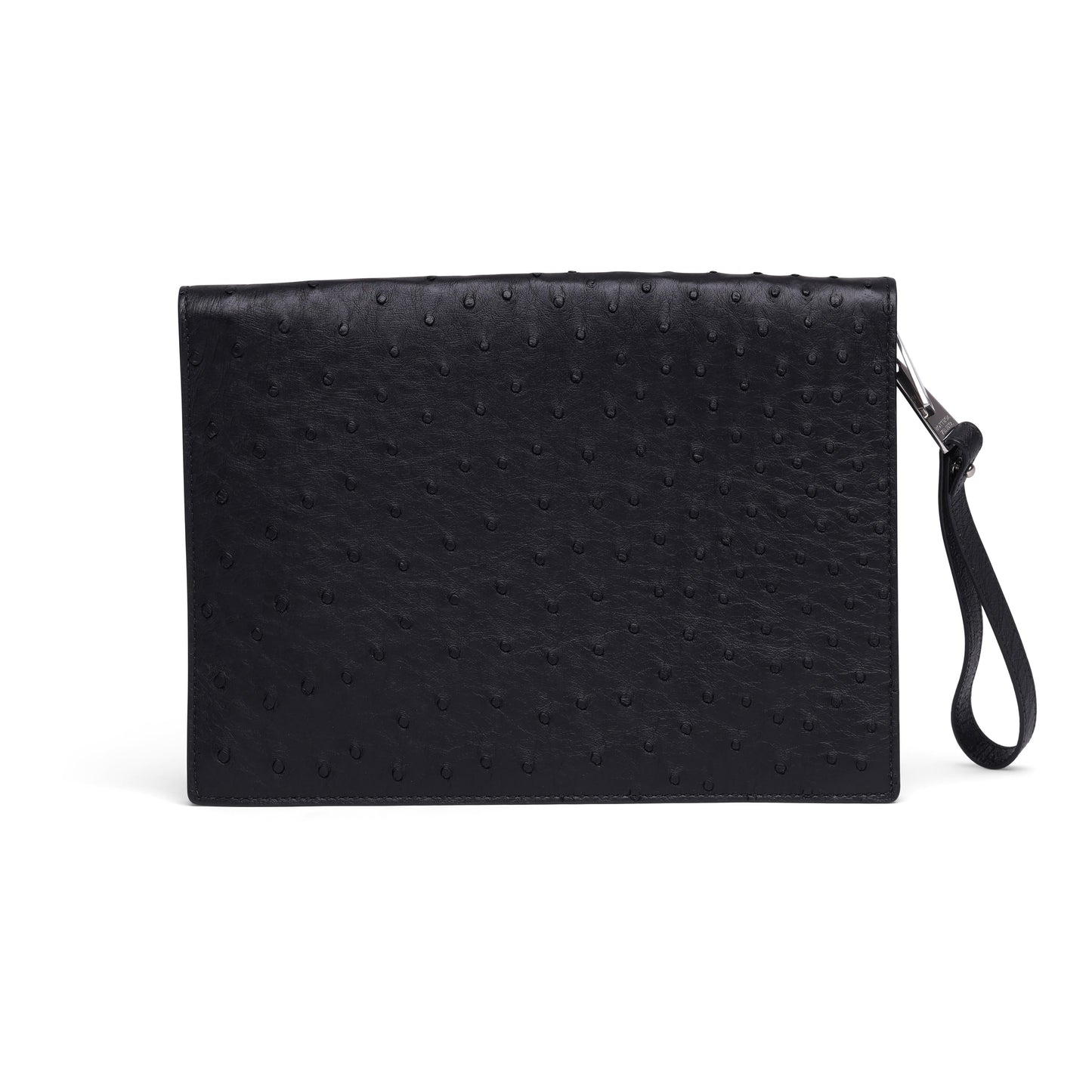 Luxury Bottega Veneta Ostrich Leather Document Case Wristlet