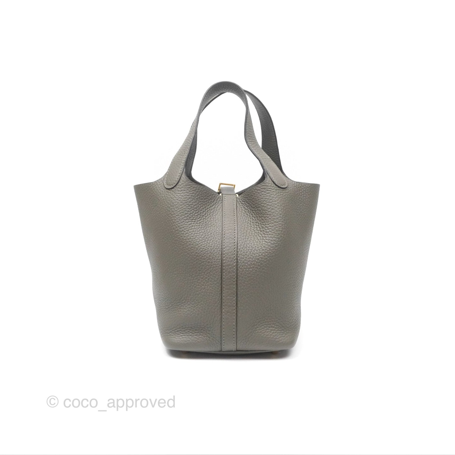 Hermès Picotin Lock 18 Gris Meyer 0L Clemence Gold Hardware