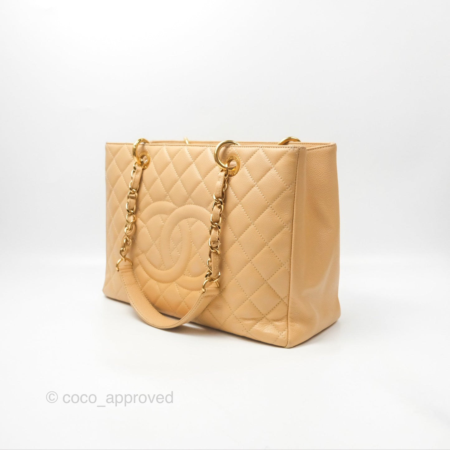 Chanel GST Beige Caviar Gold Hardware