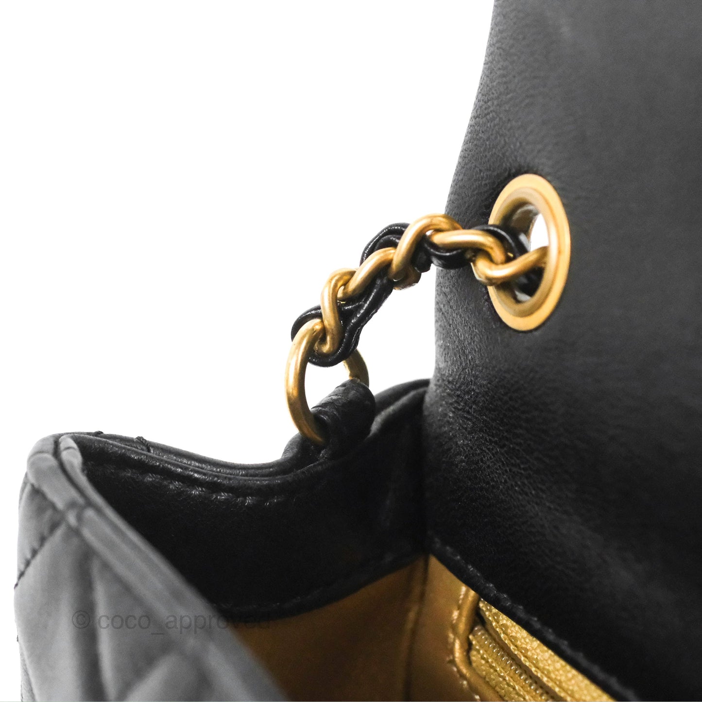 Chanel Mini Rectangular Pearl Crush Black Lambskin Aged Gold Hardware