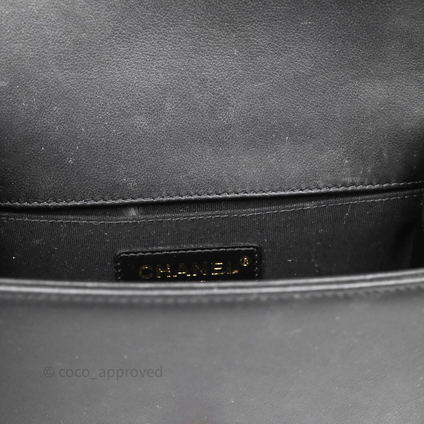 Chanel Small Boy Black Lambskin Aged Gold Hardware