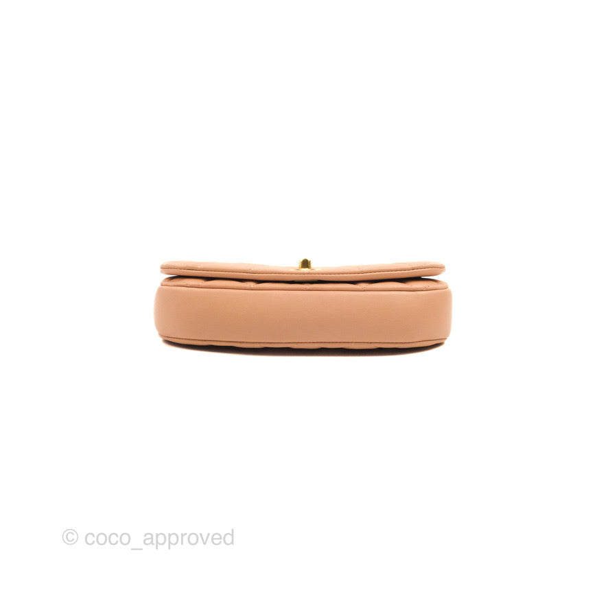 Chanel Clutch with Chain Beige Pink Calfskin Aged Gold Hardware